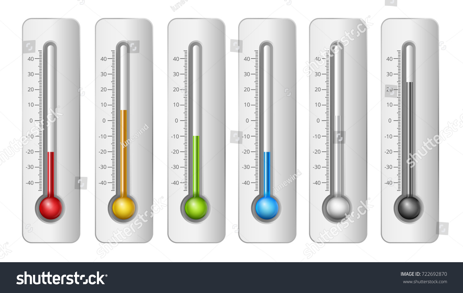 Different Colors Thermometers Celsius Scale Vector Stock Vector ...