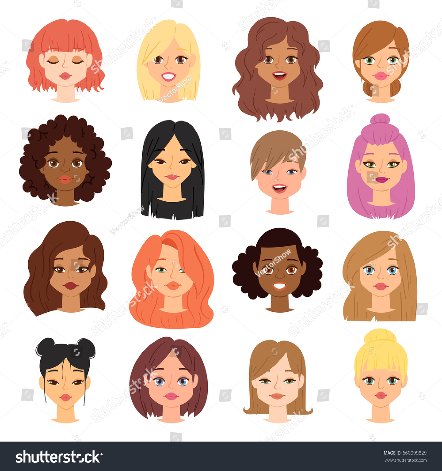 832 Female emoji with colored hair Images, Stock Photos & Vectors ...