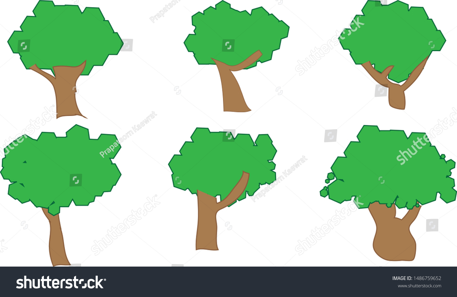 Different Green Tree Types Set Vector Stock Vector (Royalty Free ...