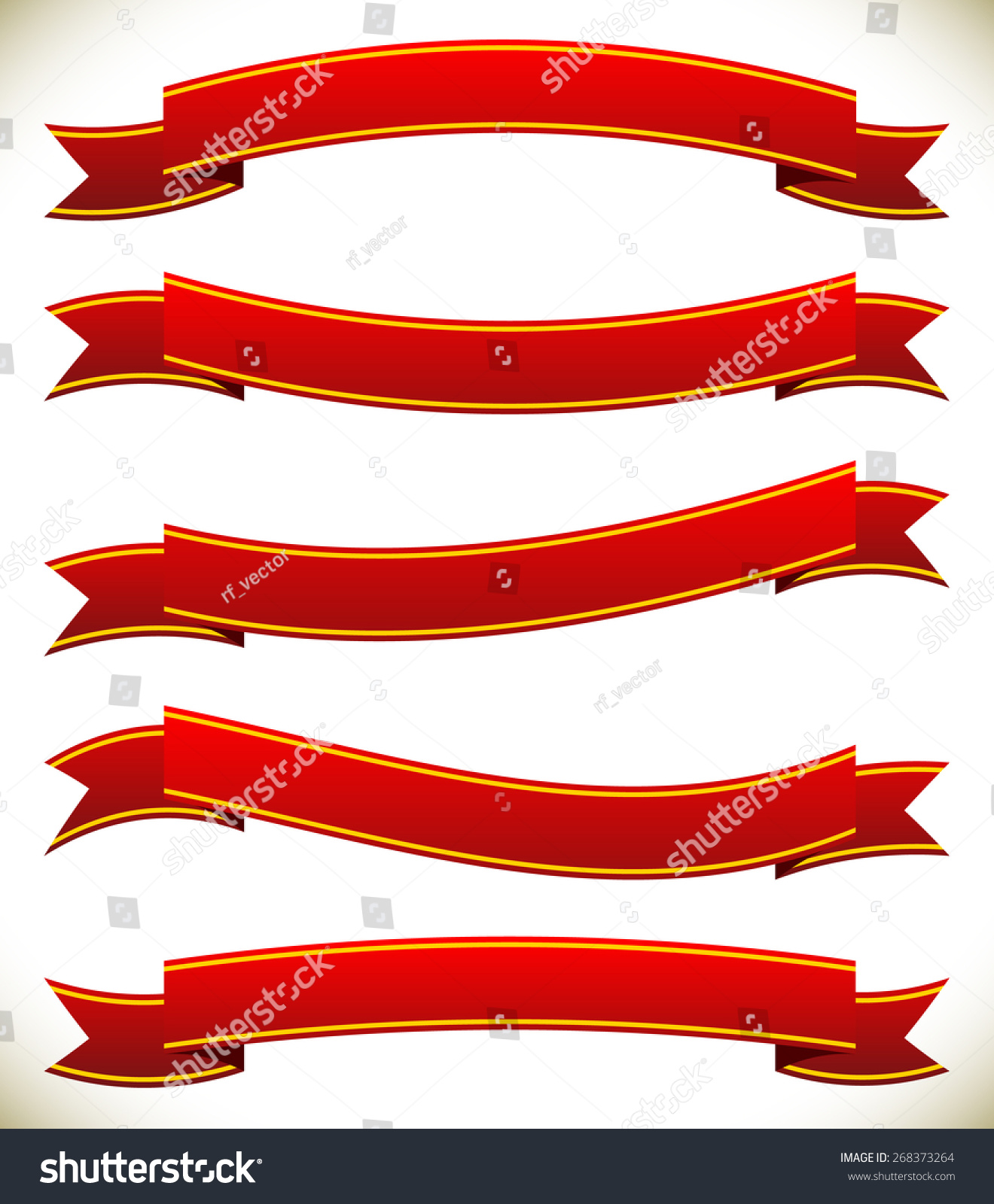 SVG of Different horizontal banners in classic red colors svg