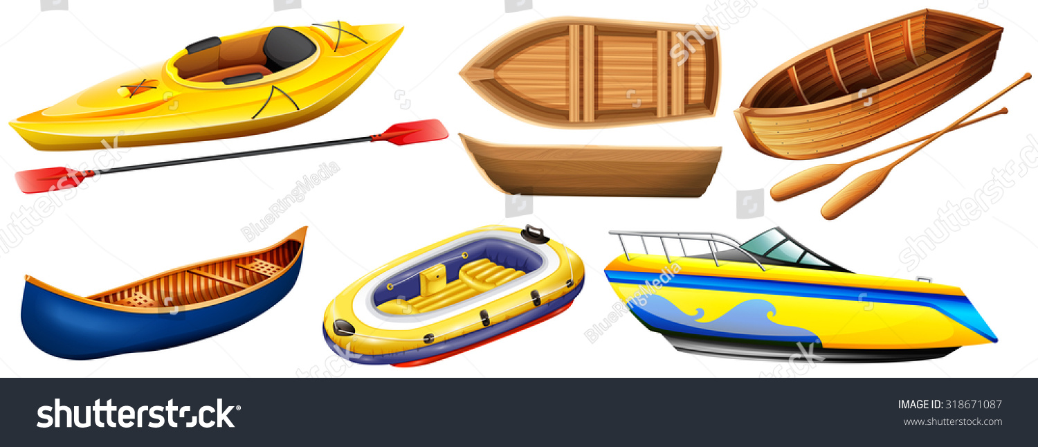 Different Kind Boats Illustration Stock Vector (Royalty Free) 318671087