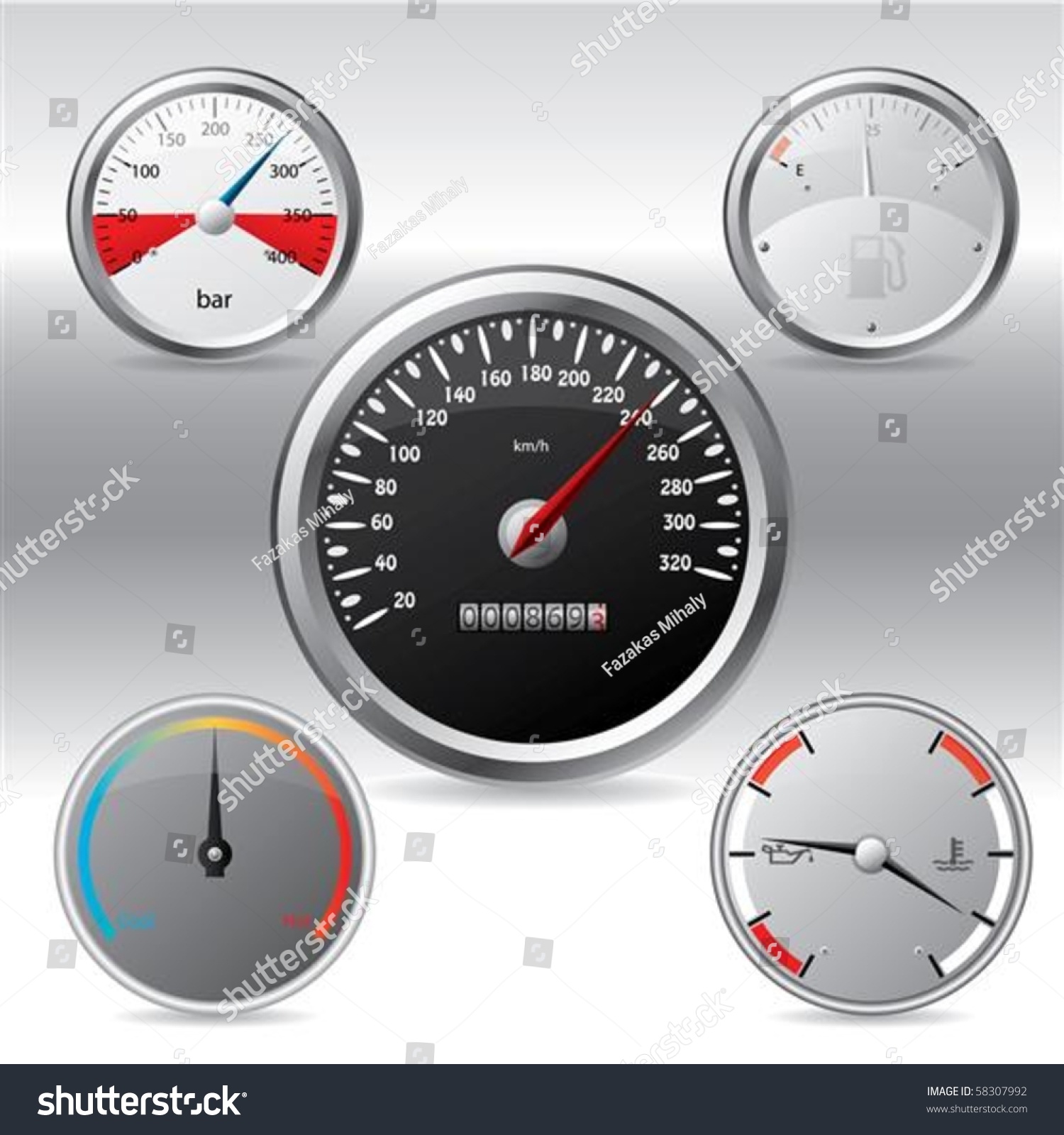 SVG of Different kinds of metallic gauges svg