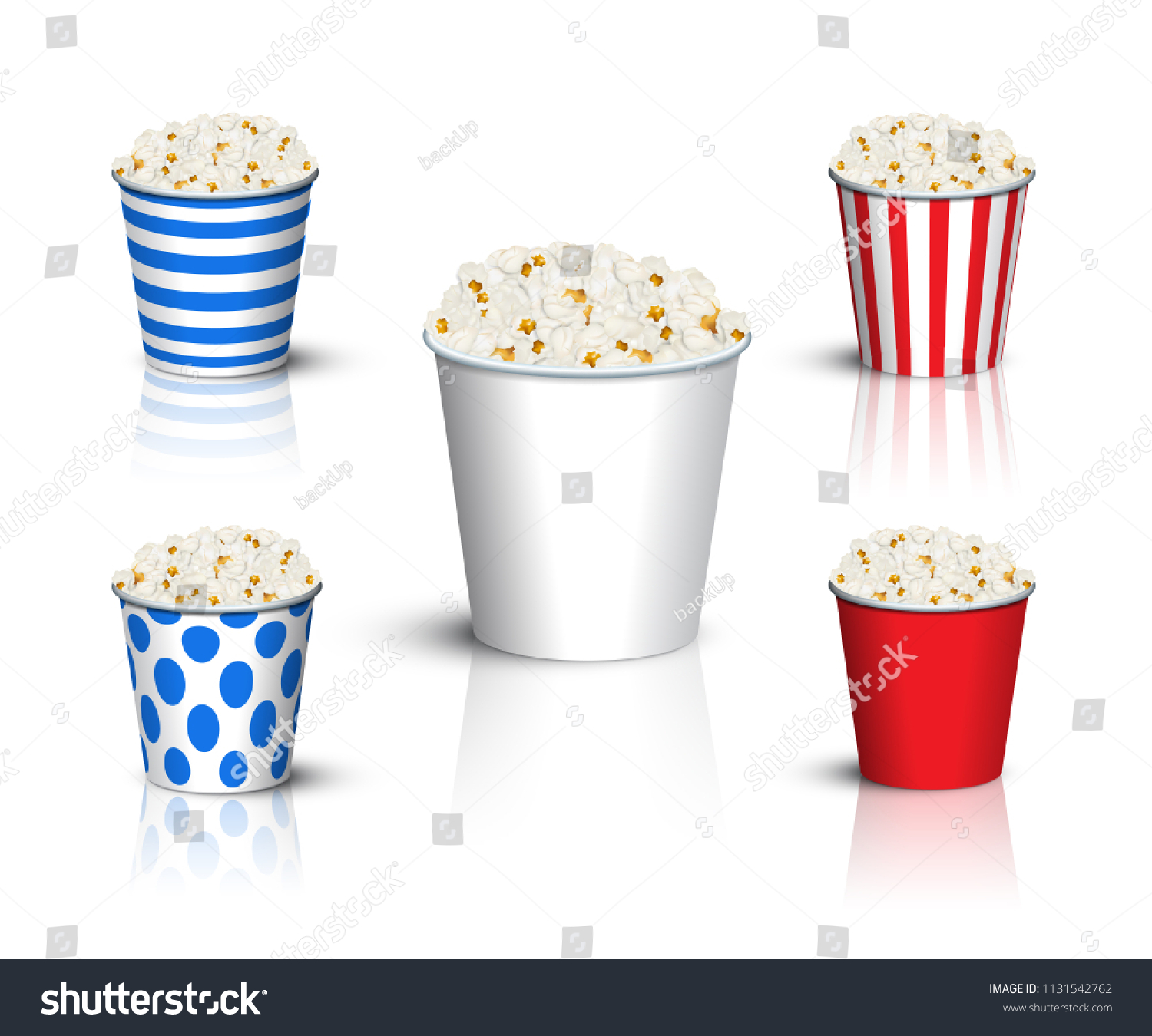 Download Different Popcorn Buckets Mockup Vector Popcorn Stock Vector Royalty Free 1131542762