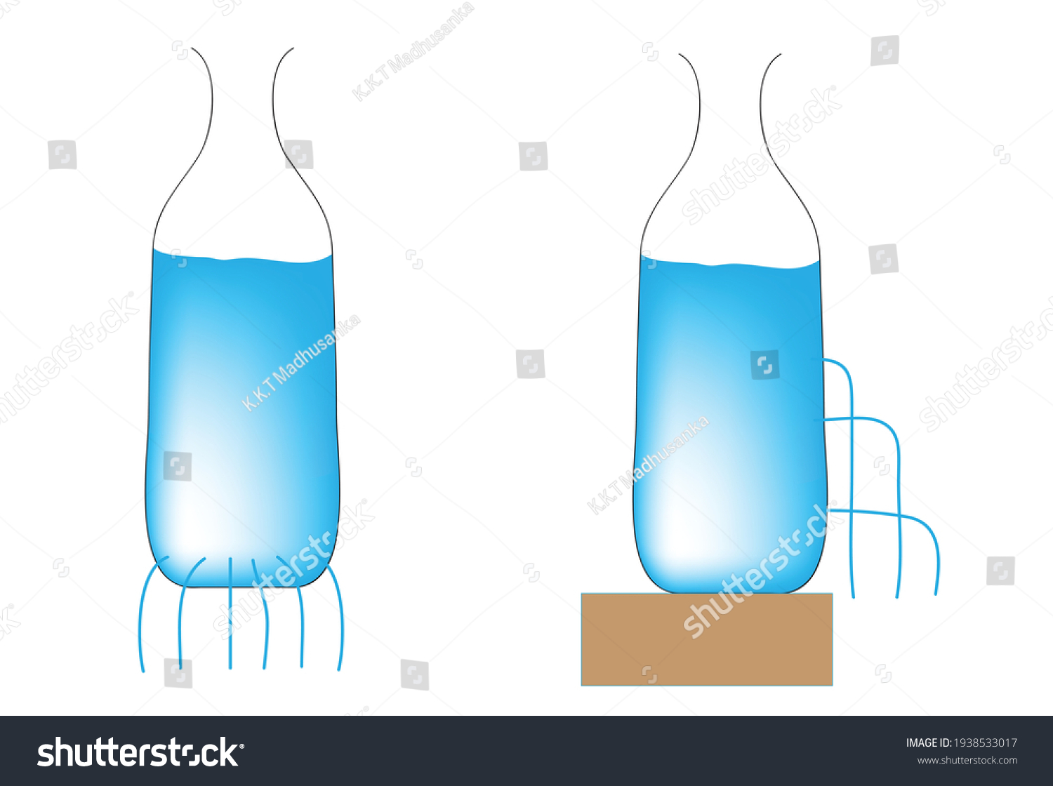 SVG of Different pressure points of water with height, Variation of the 
pressure with the height of the 
liquid column, water liquid pressure with height, Physical experiment concerning fluid dynamics svg