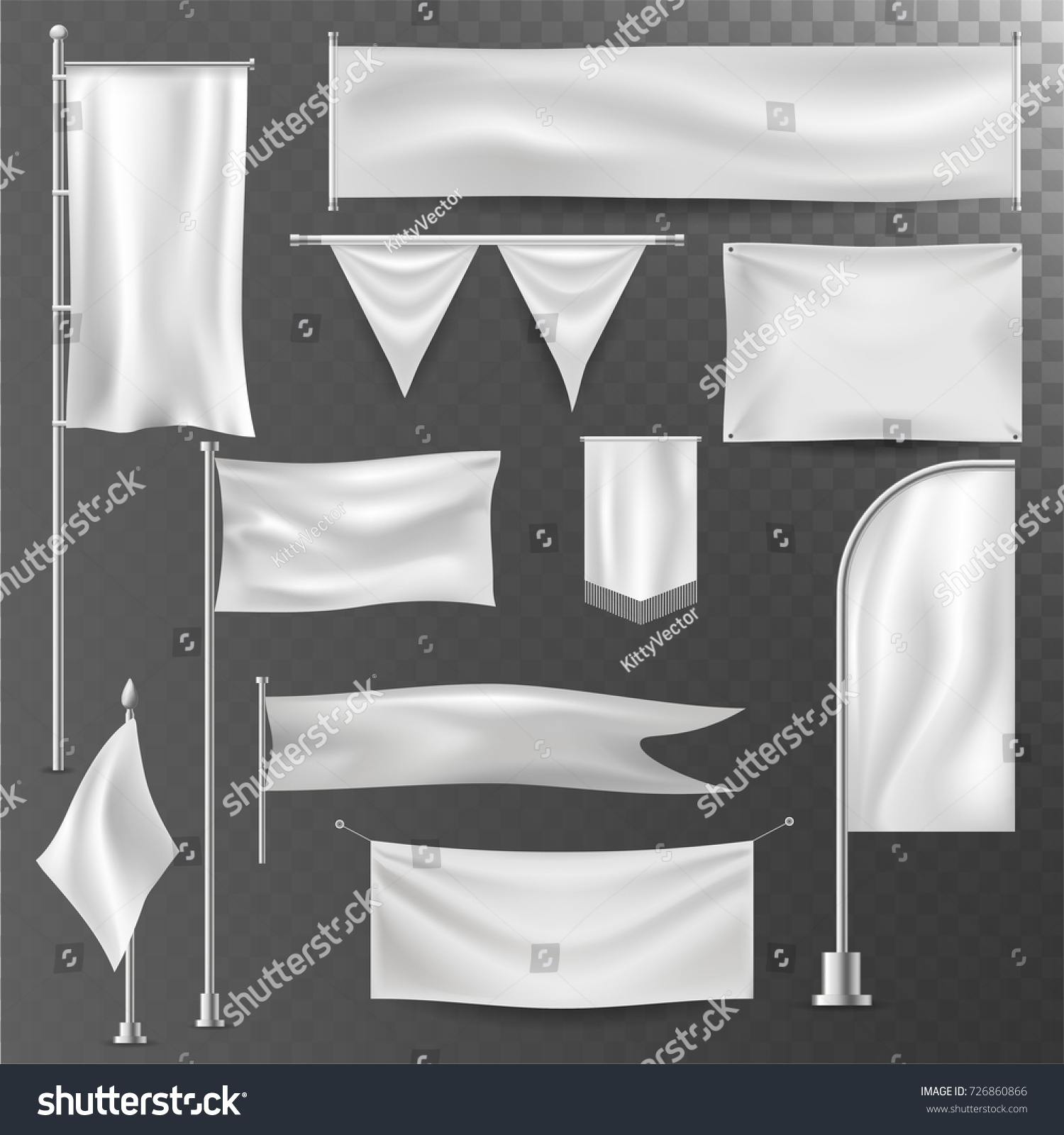 Different Realistic Flag Cloth Material Textile Stock Vector Royalty Free 726860866 