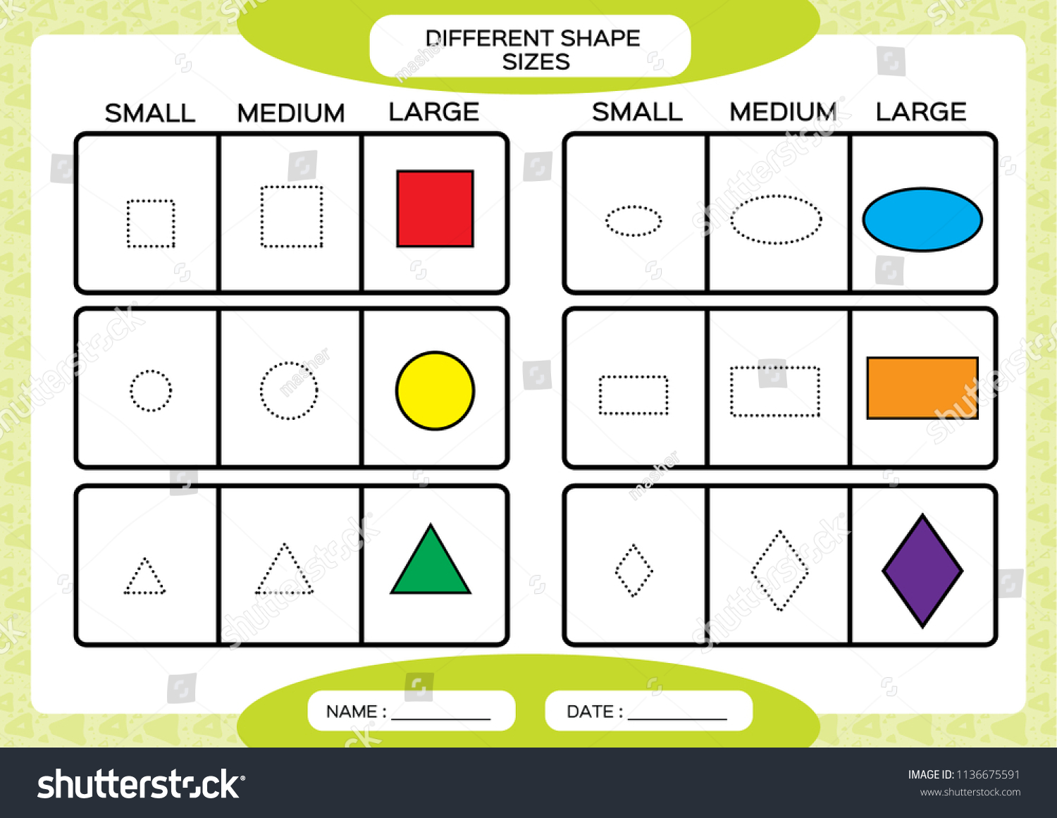 different shape sizes small medium large stock vector royalty free 1136675591 shutterstock