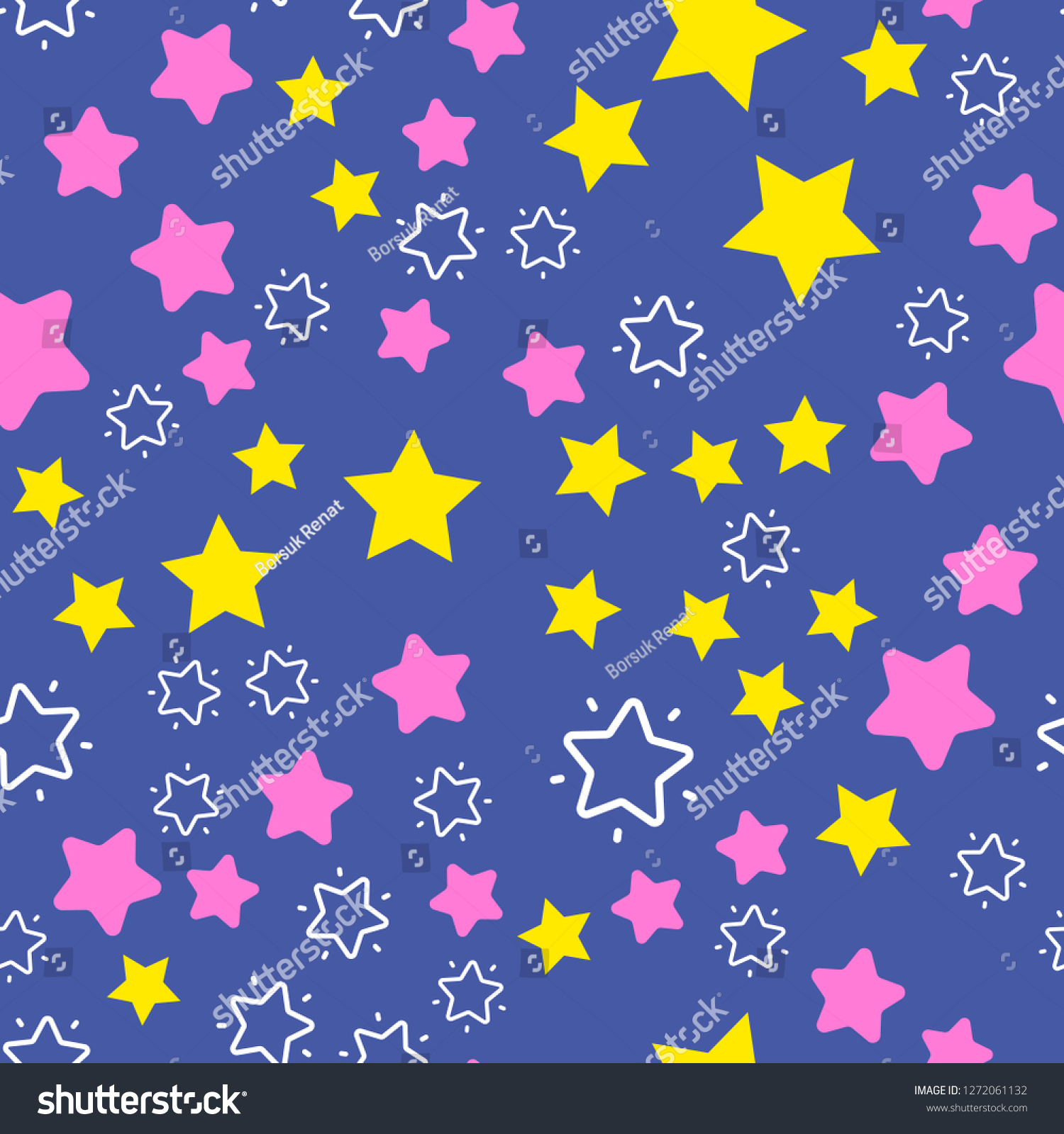 Different Stars Geometric Pattern Seamless Vector Stock Vector (Royalty