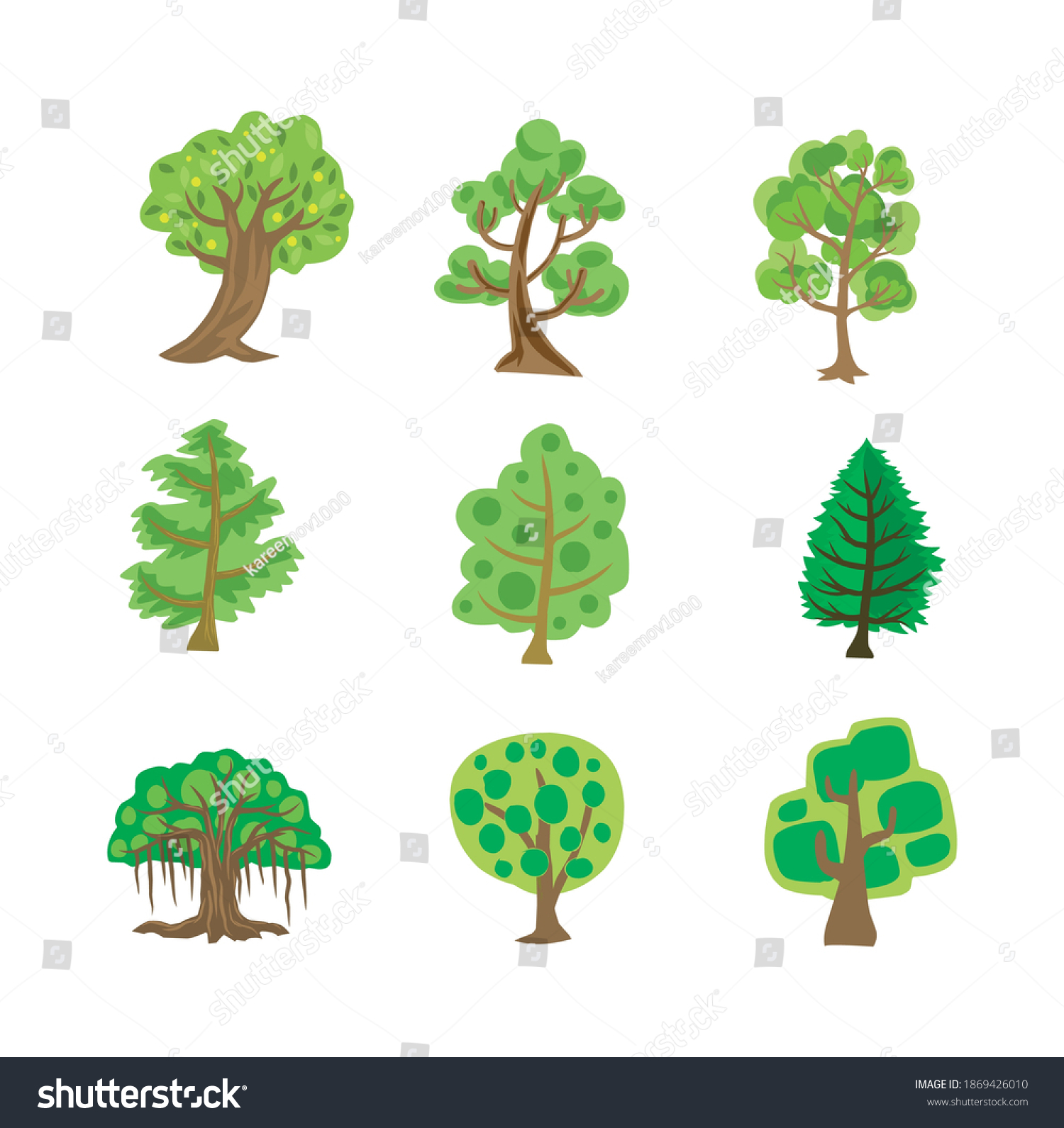 Different Tree Stock Vector Tree Cartoon Stock Vector (Royalty Free ...