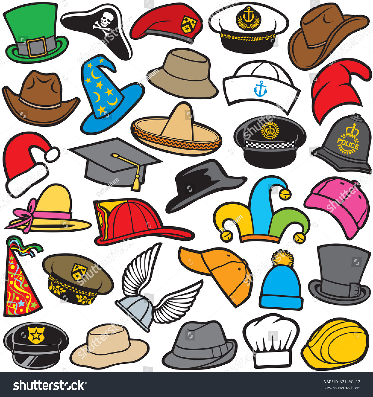 Types Hat Pattern Cap Vector (Royalty Free) 321460412
