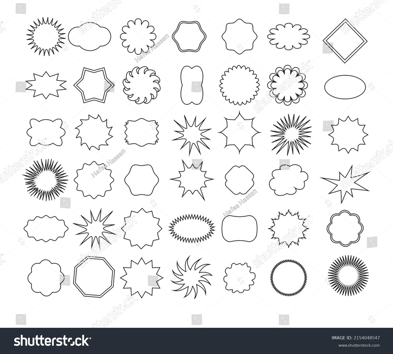 Different Types Shapes Badges Stock Vector (Royalty Free) 2154048547 ...