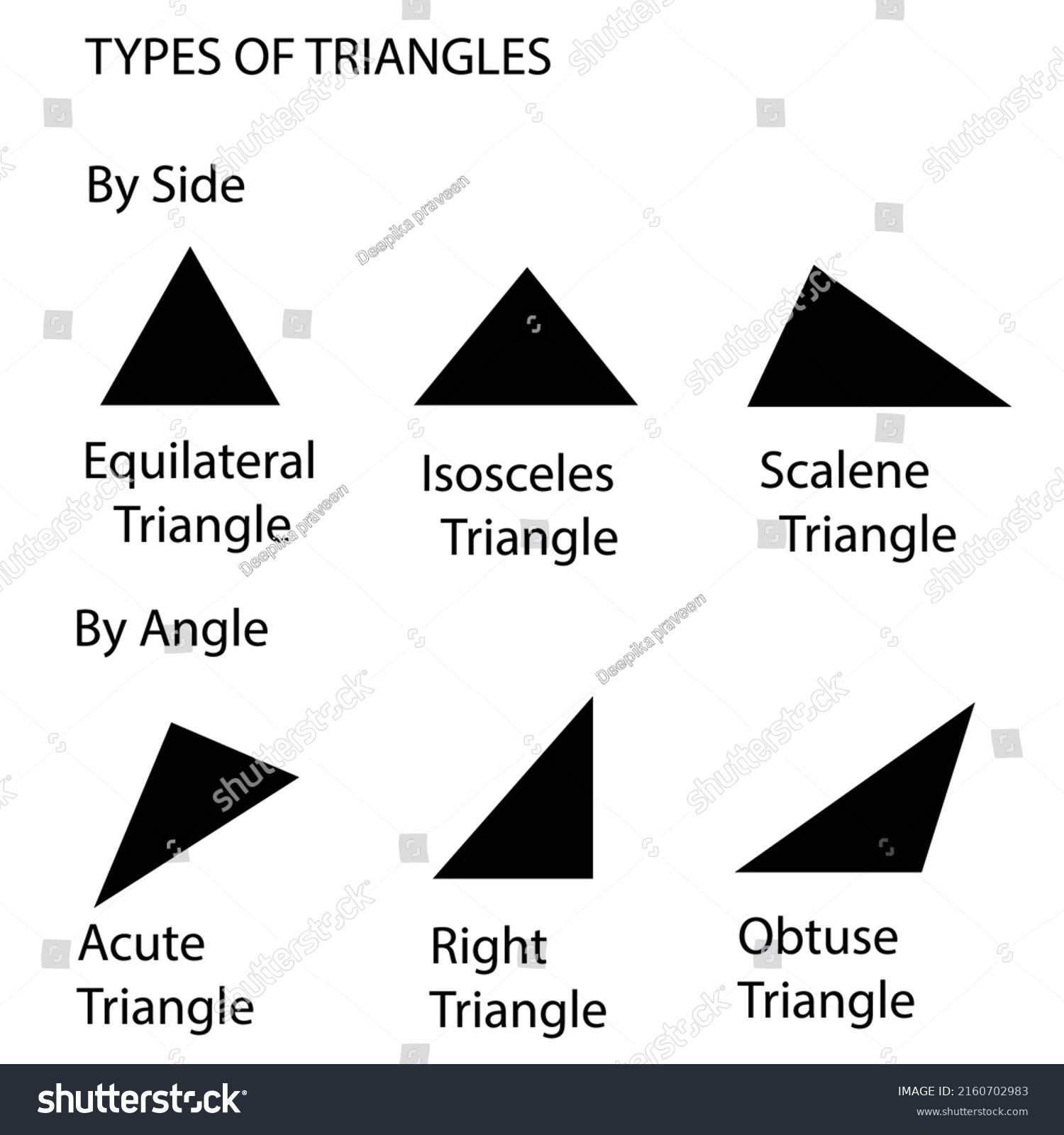 Different Types Triangles Vector Illustration Collection Stock Vector Royalty Free 2160702983 2364