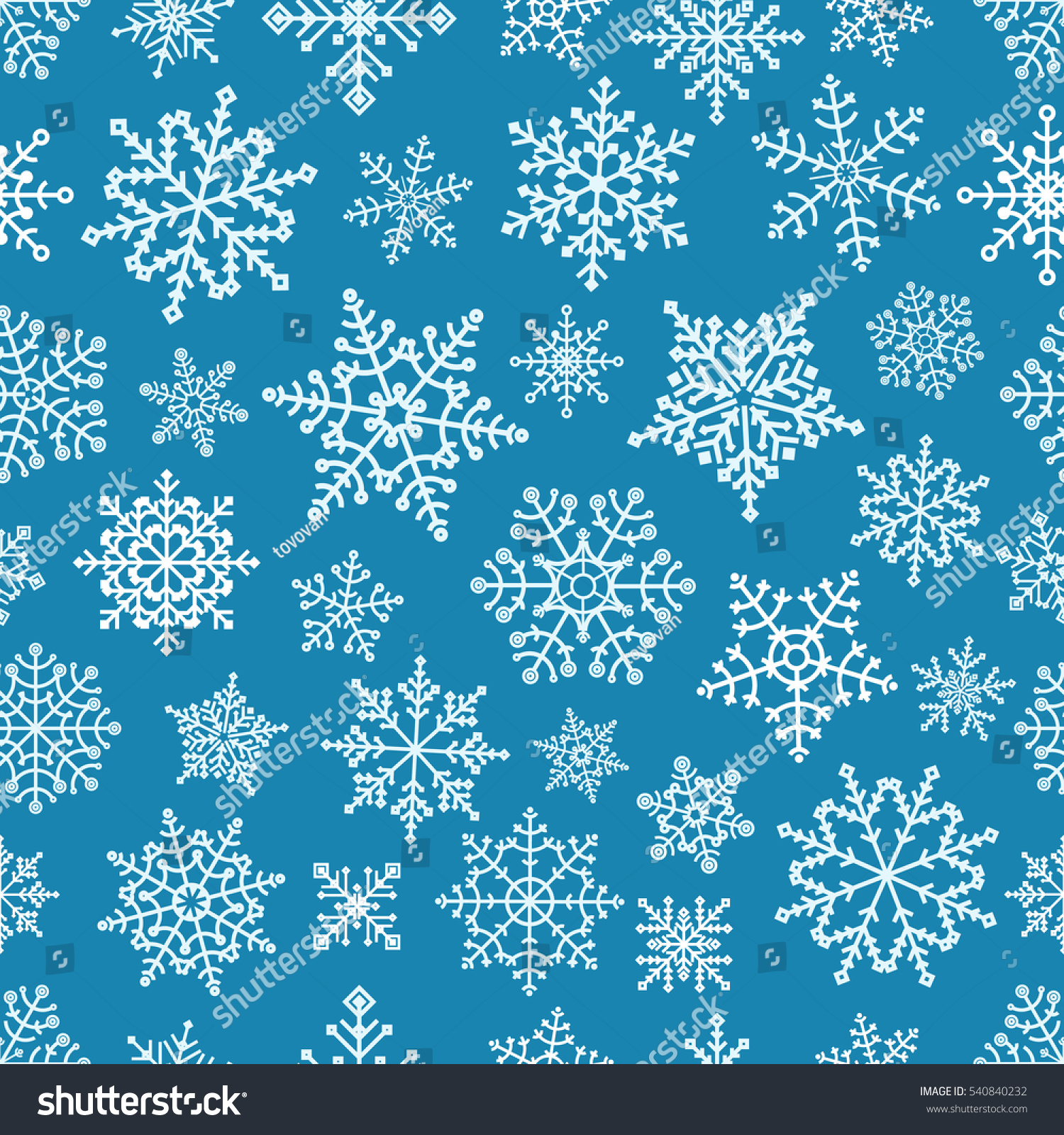 Different Vector Snowflakes Seamless Pattern Vector Stock Vector ...