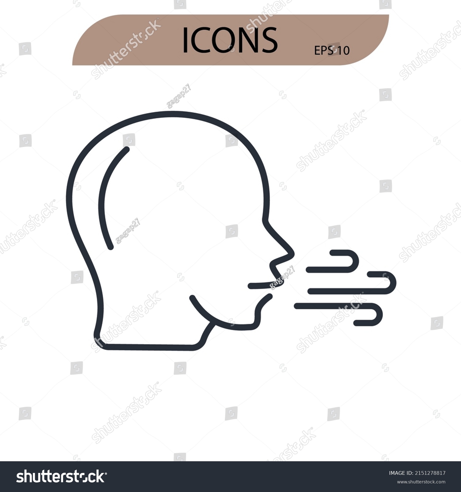 Difficulty Breathing Icons Symbol Vector Elements Stock Vector (Royalty ...