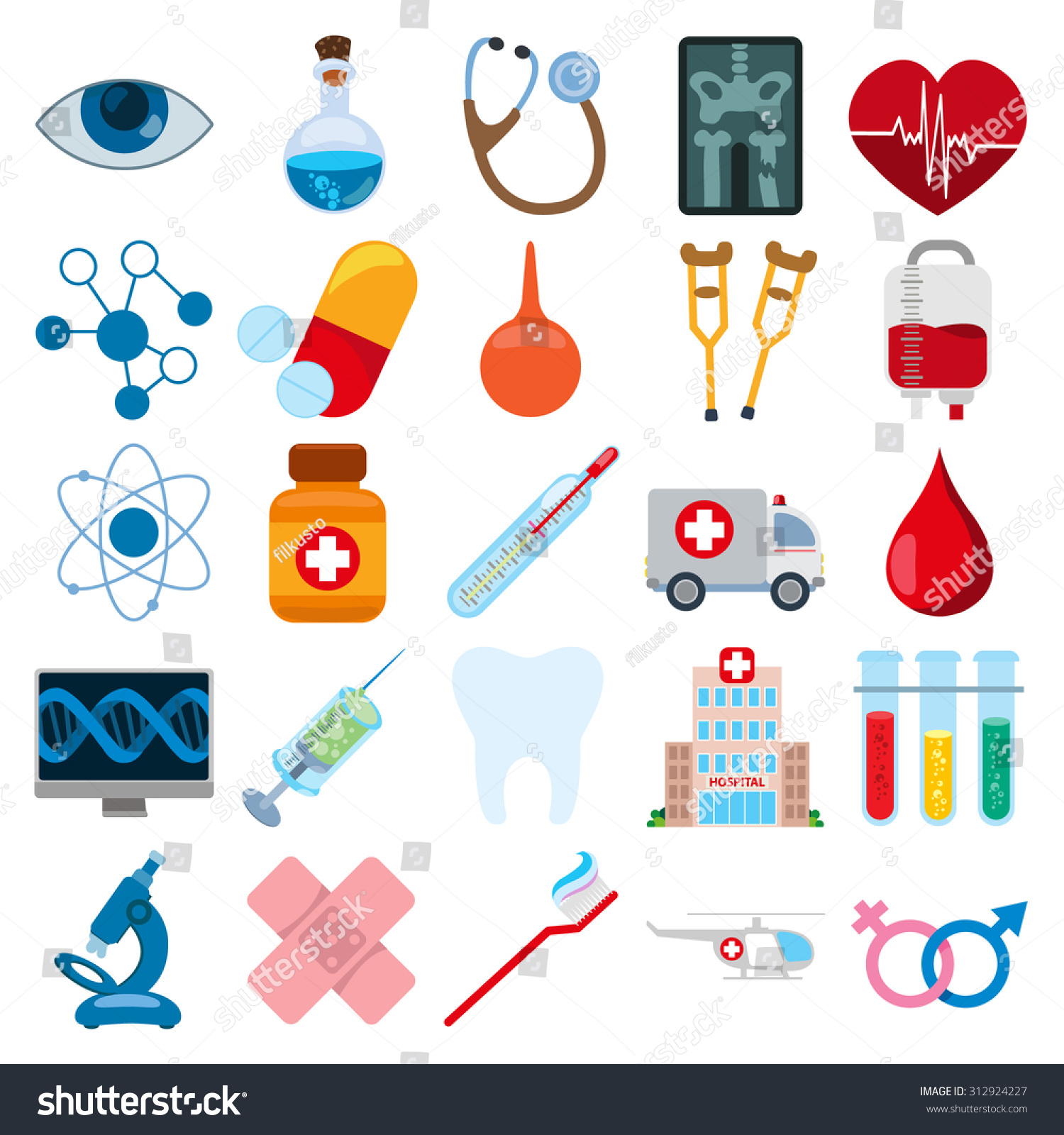 Diffrent Things Related To Hospital Stock Vector Illustration 312924227 ...