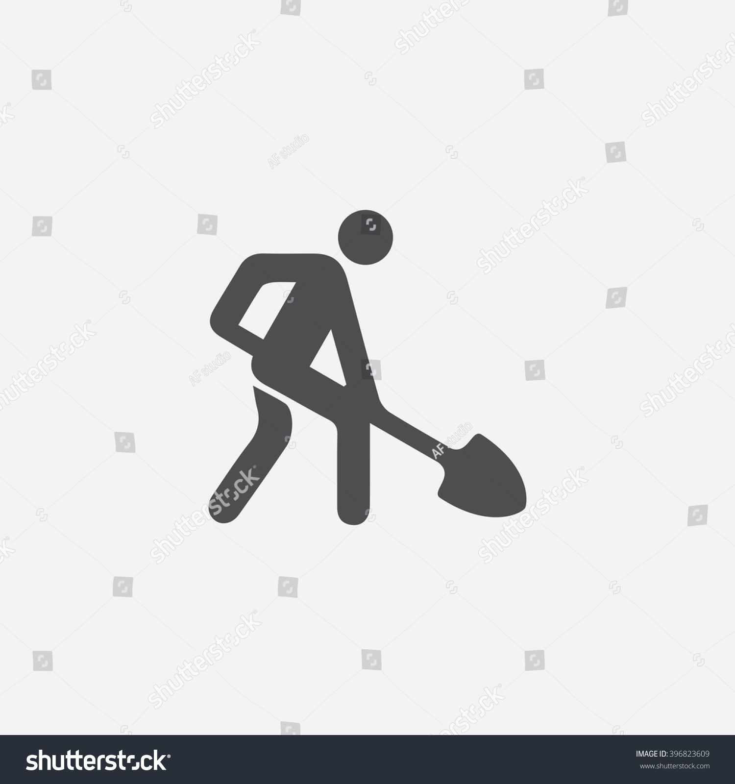 Digging Man Icon Vector Stock Vector 396823609 - Shutterstock