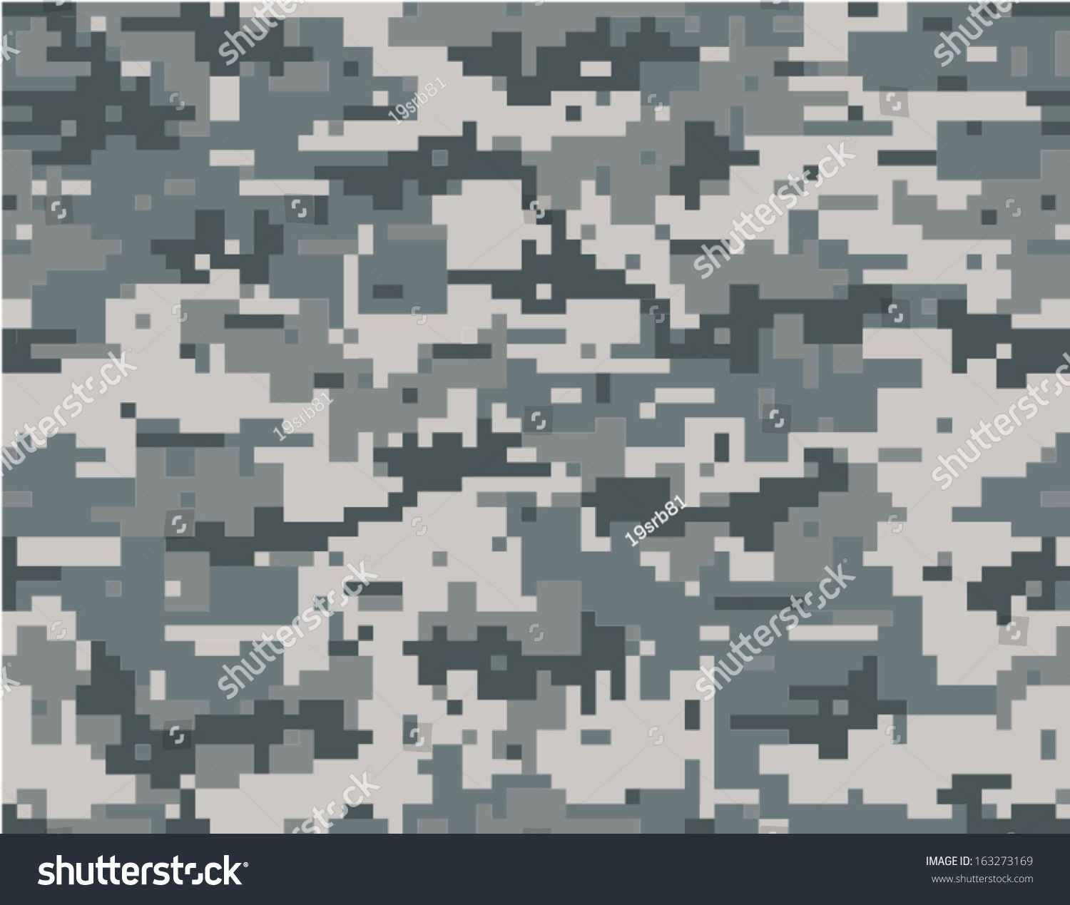 Digital Camouflage Seamless Pattern Stock Vector 163273169 - Shutterstock