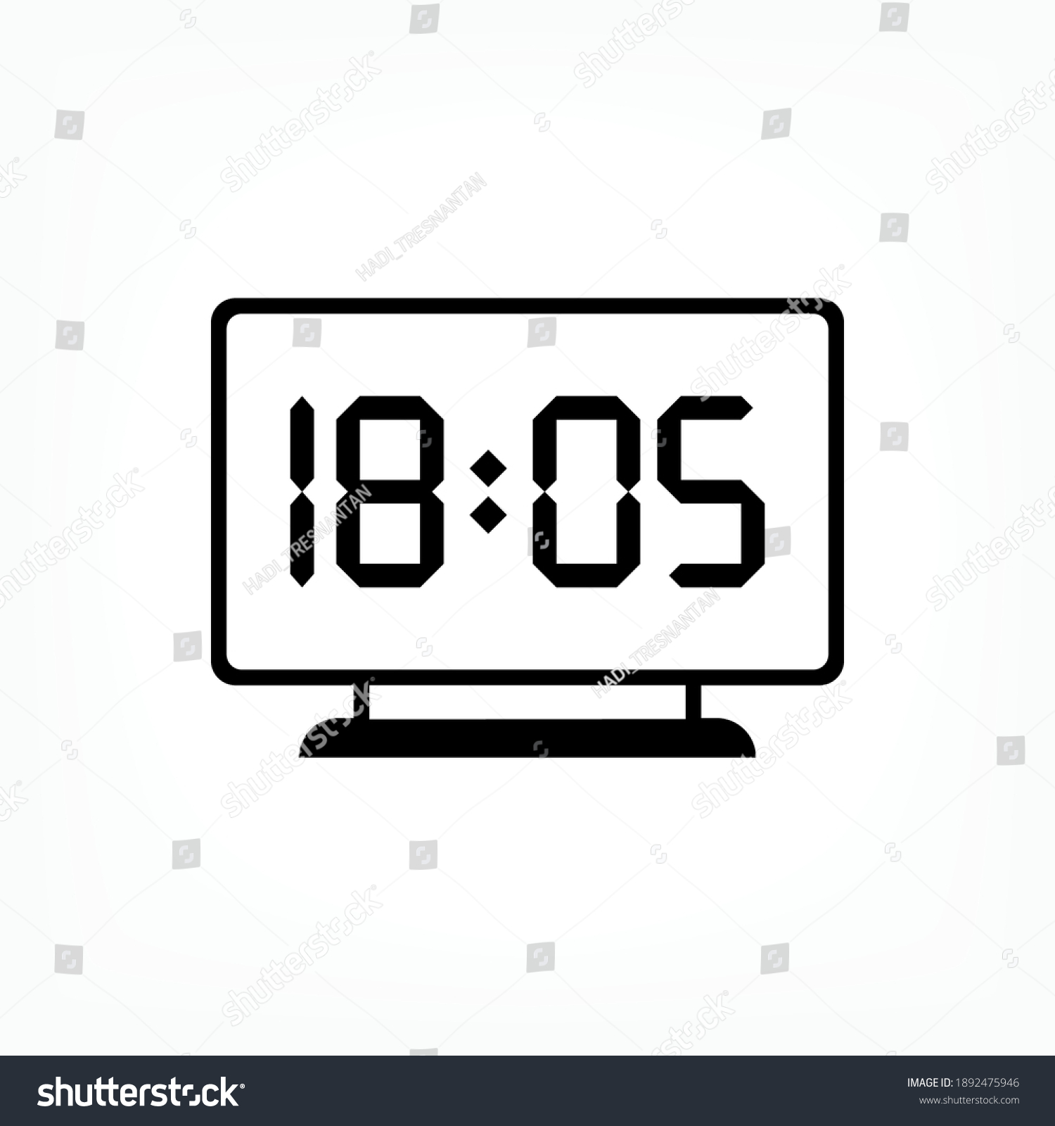 Digital Clock Icon Modern Time Symbol Stock Vector (Royalty Free ...