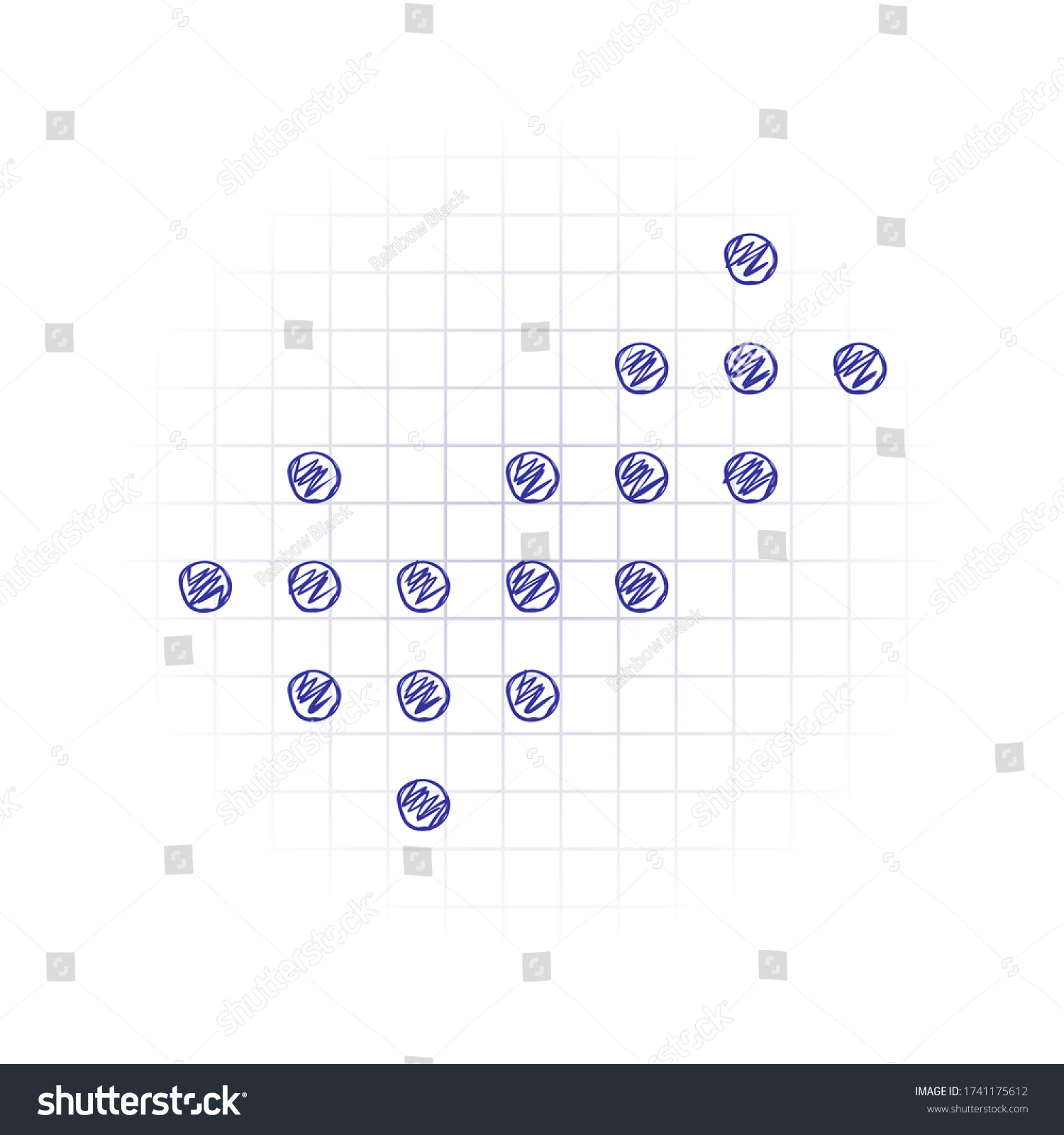 Digital Dotted Check Mark Icon Hand Stock Vector Royalty Free