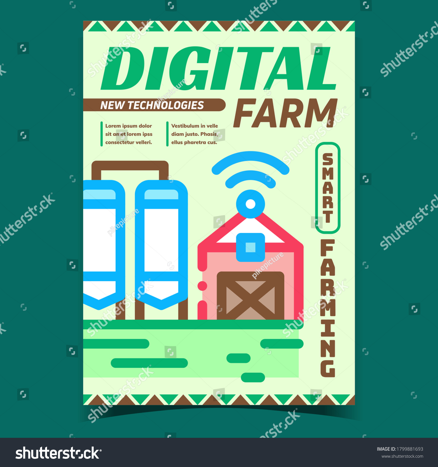 Digital Farm Creative Advertising Poster Vector Stock Vector (Royalty ...