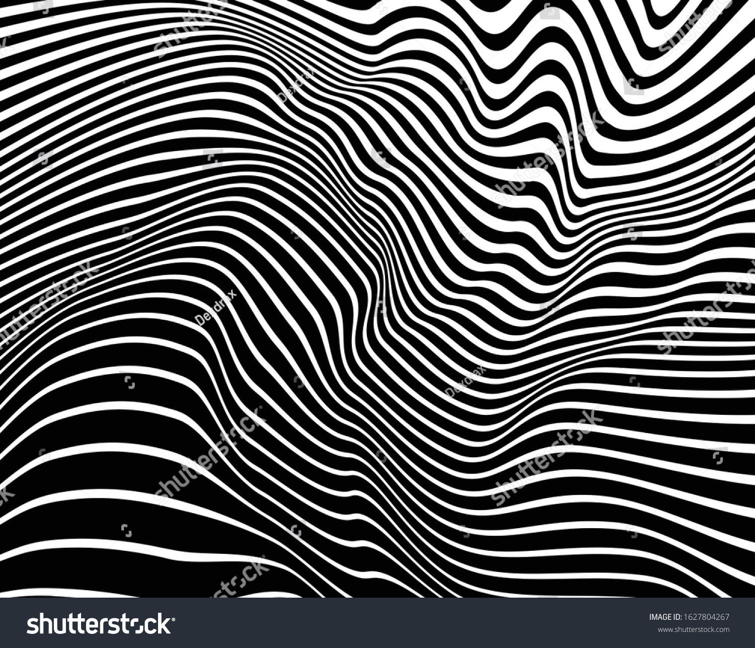 Digital Image Psychedelic Stripes Wave Design Stock Vector (Royalty ...