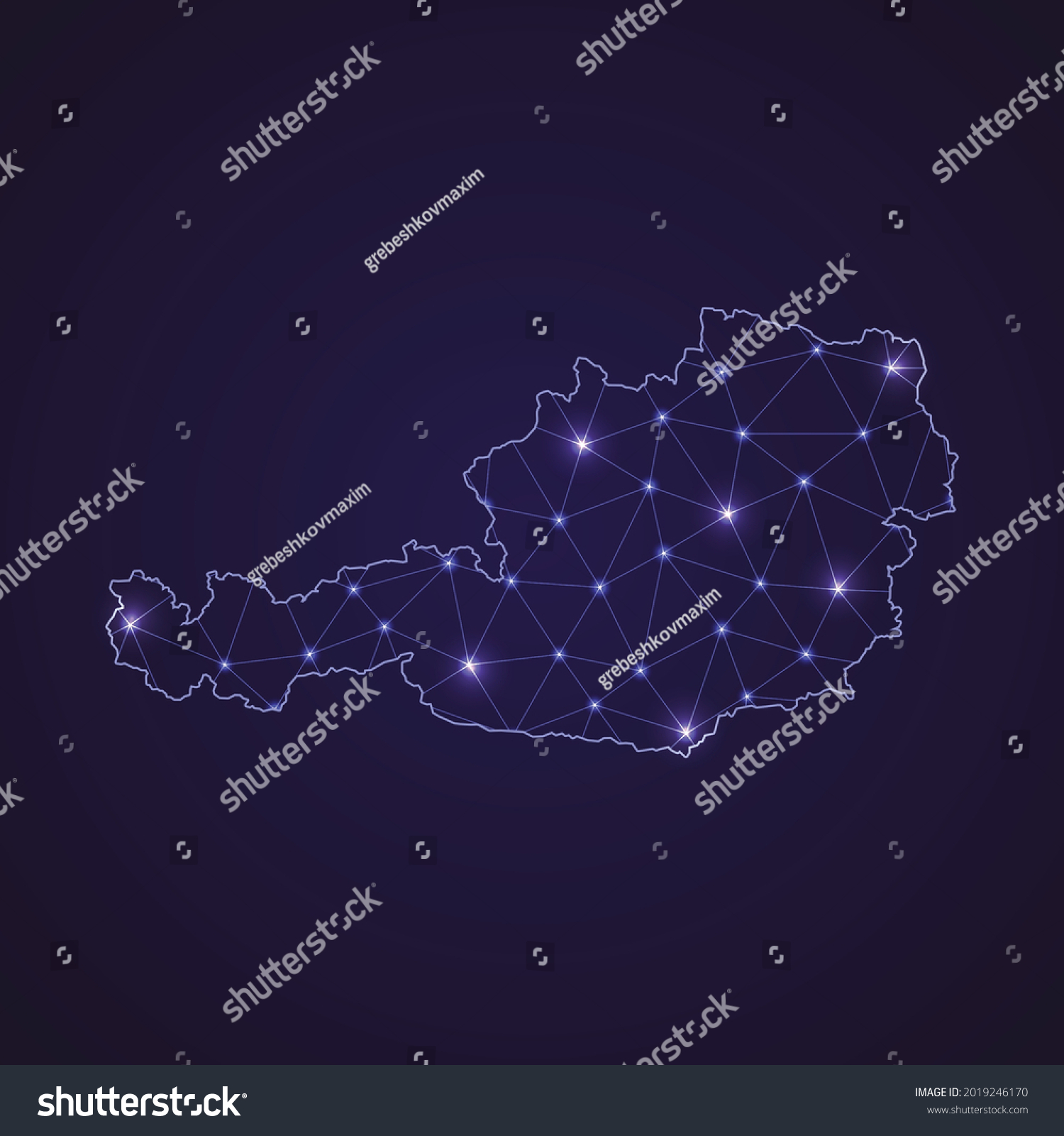 Digital Network Map Austria Abstract Connect Stock Vector (Royalty Free ...