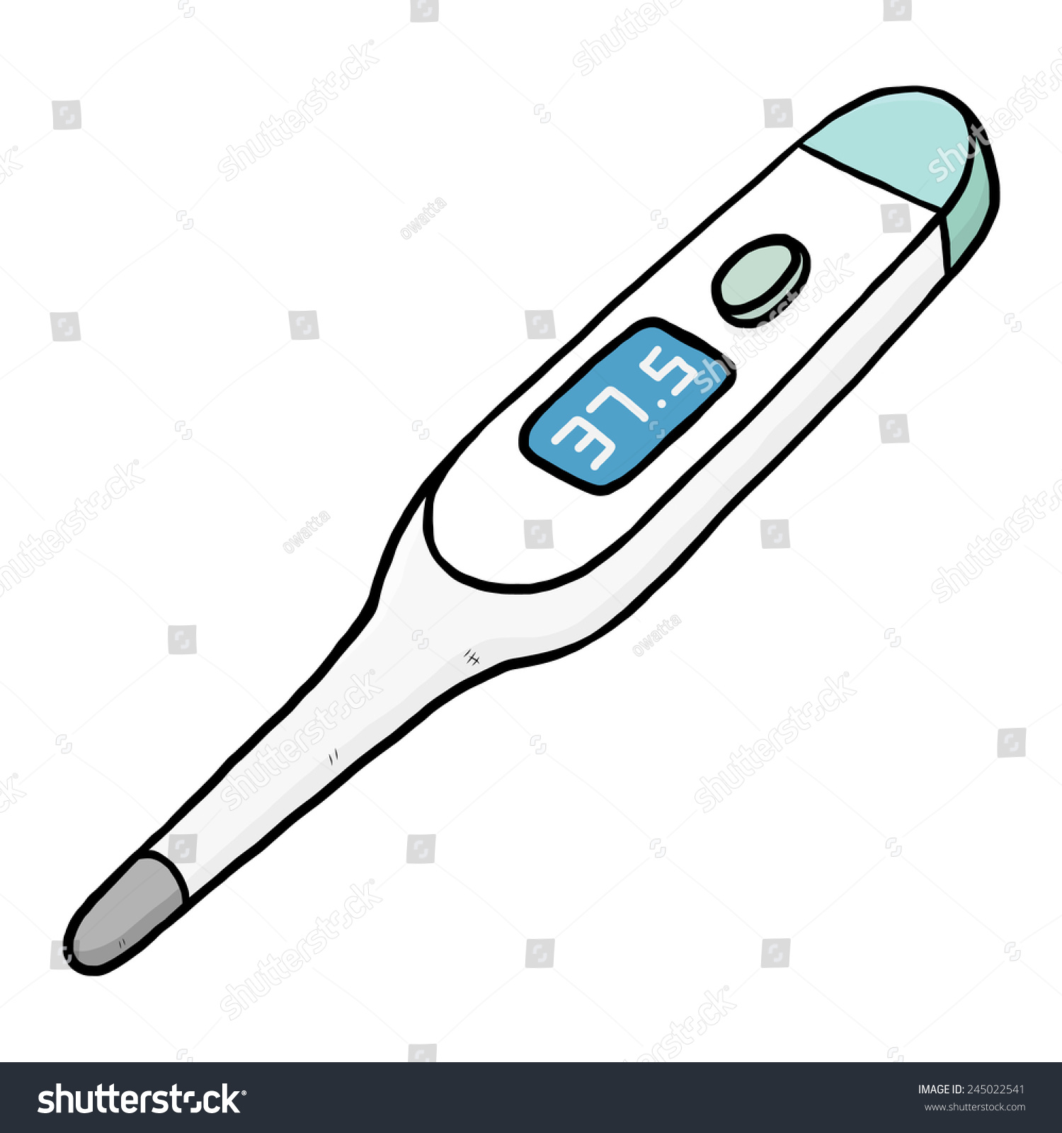 digital draw a how thermometer to Thermometer Digital Hand Illustration Stock Cartoon Vector