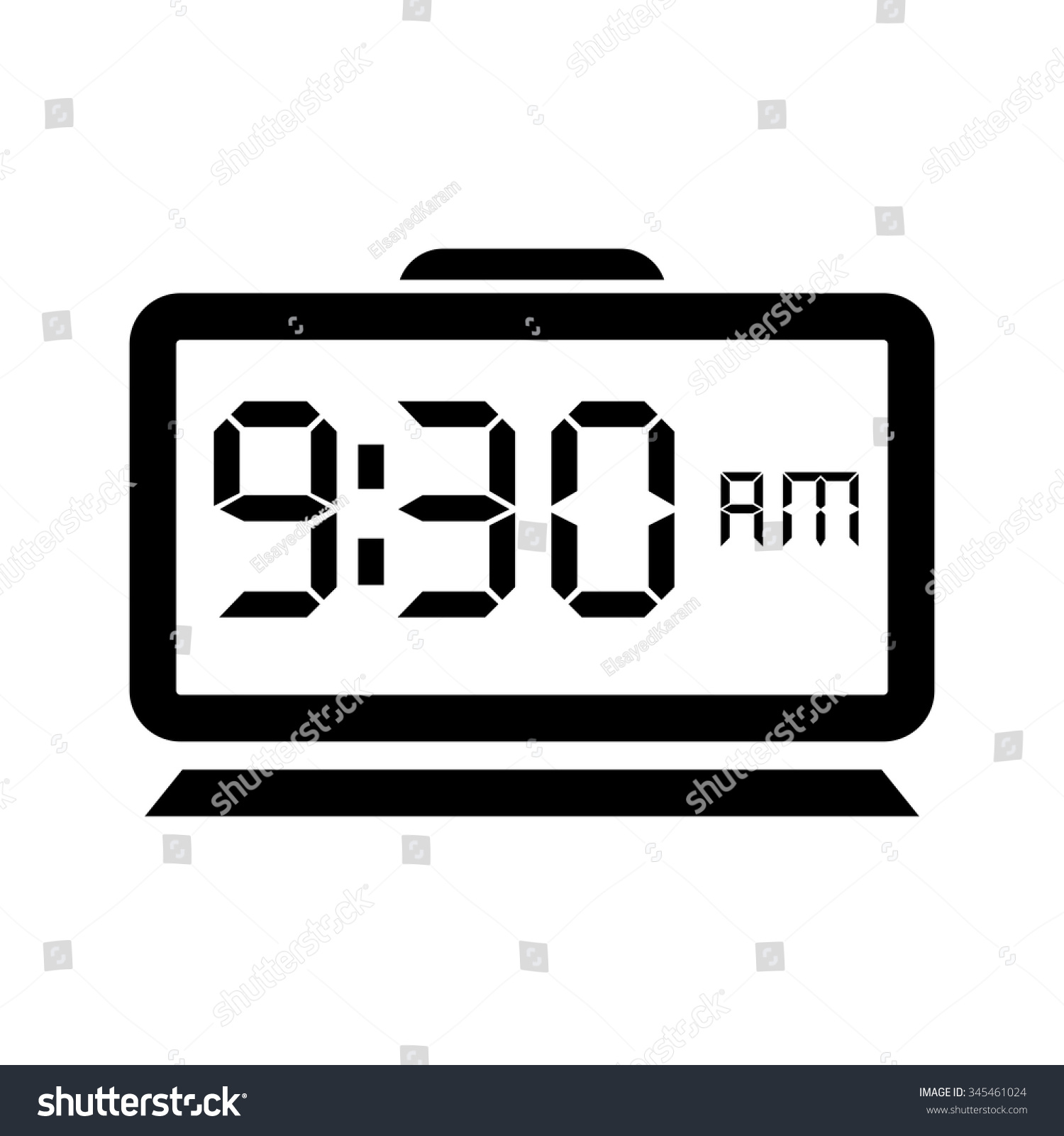Digital Time Clock Icon: เวกเตอร์สต็อก (ปลอดค่าลิขสิทธิ์) 345461024