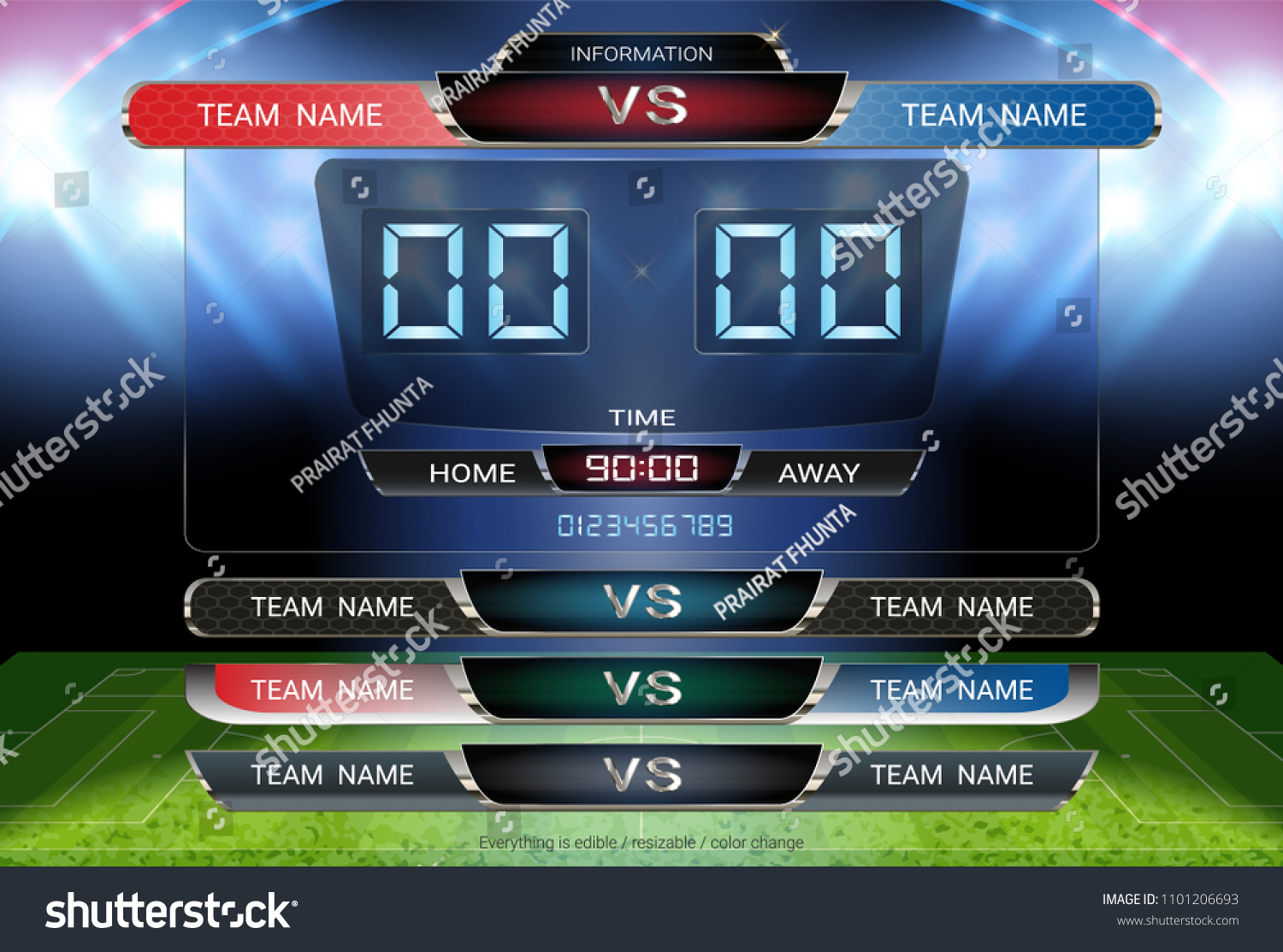 Digital Timing Scoreboard Lower Thirds Template Stock Vector (Royalty ...