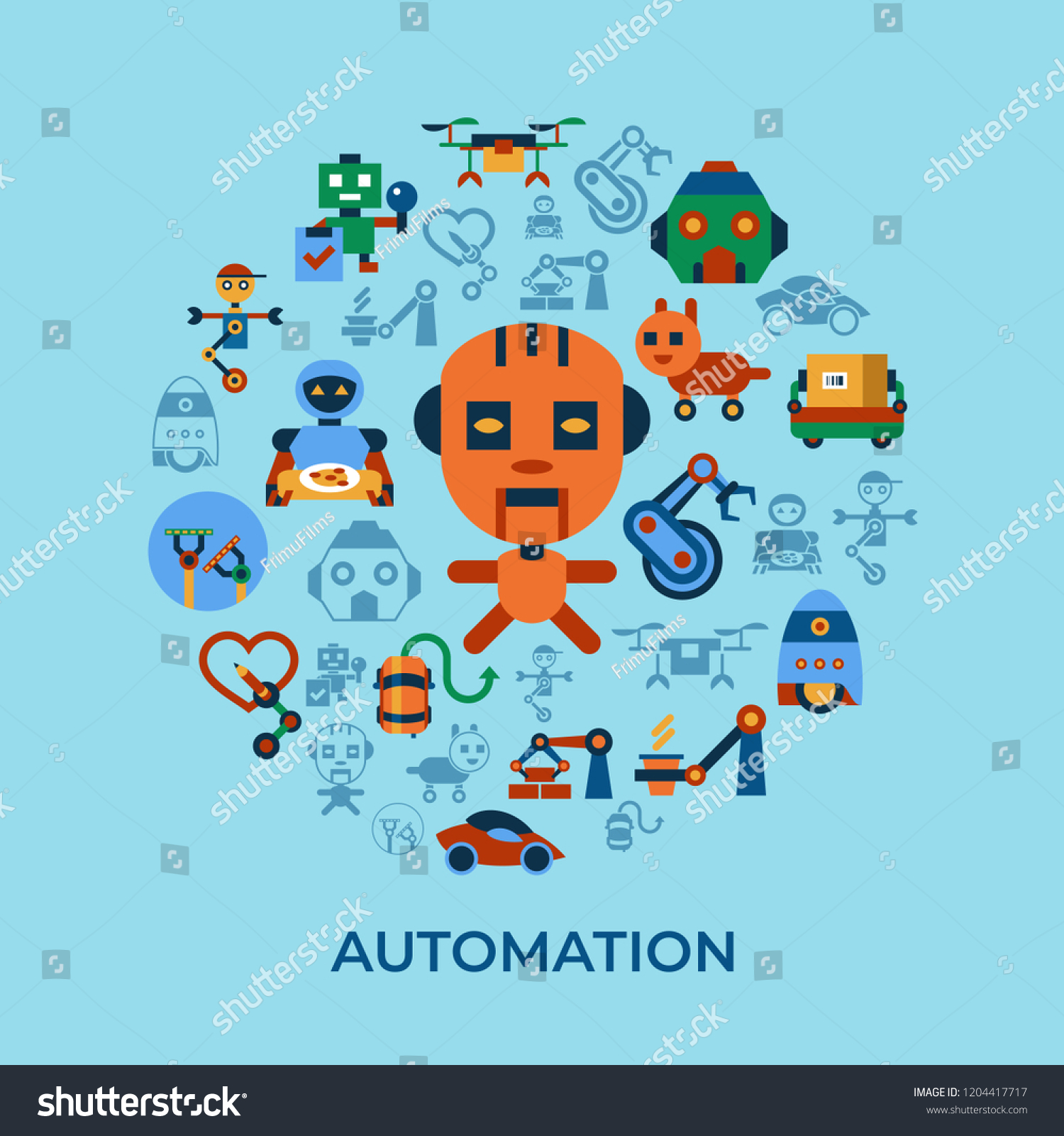 Digital Vector Machine Automation Artificial Intelligence 库存矢量图（免版税）1204417717 Shutterstock 3429