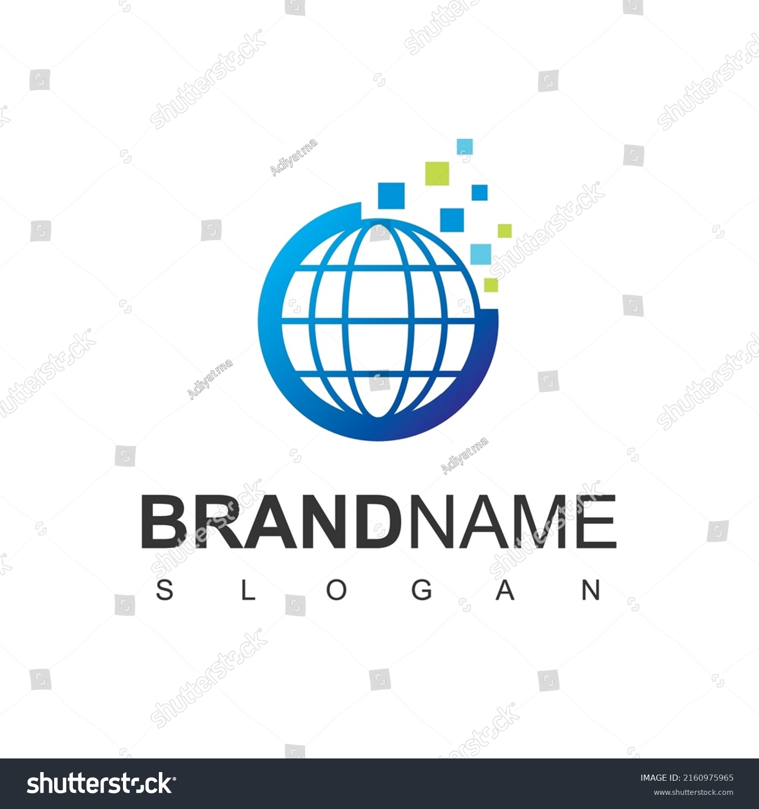 Digital World Logo Design Template Stock Vector (Royalty Free ...