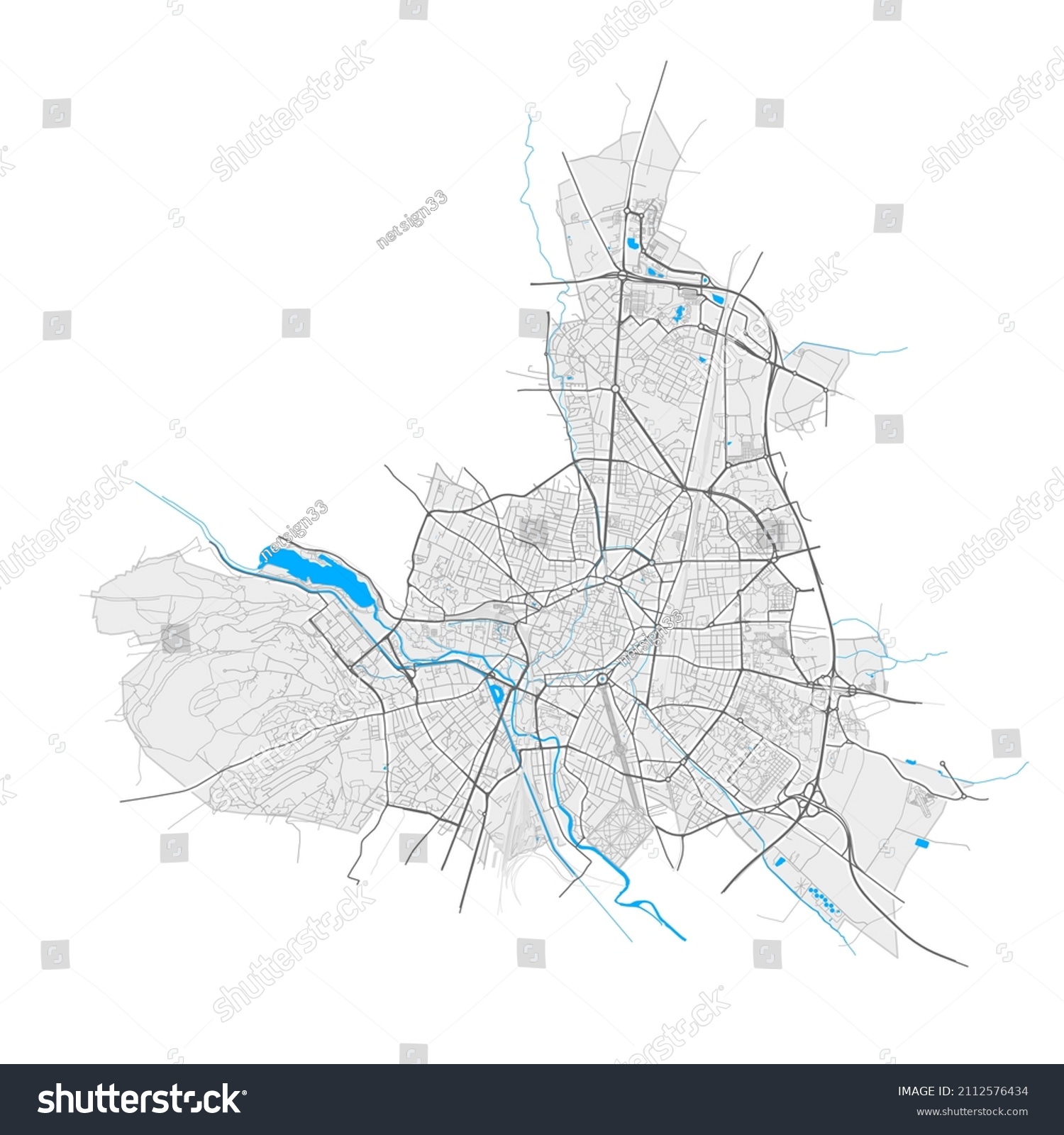 Dijon France High Resolution Vector Map Stock Vector (Royalty Free ...