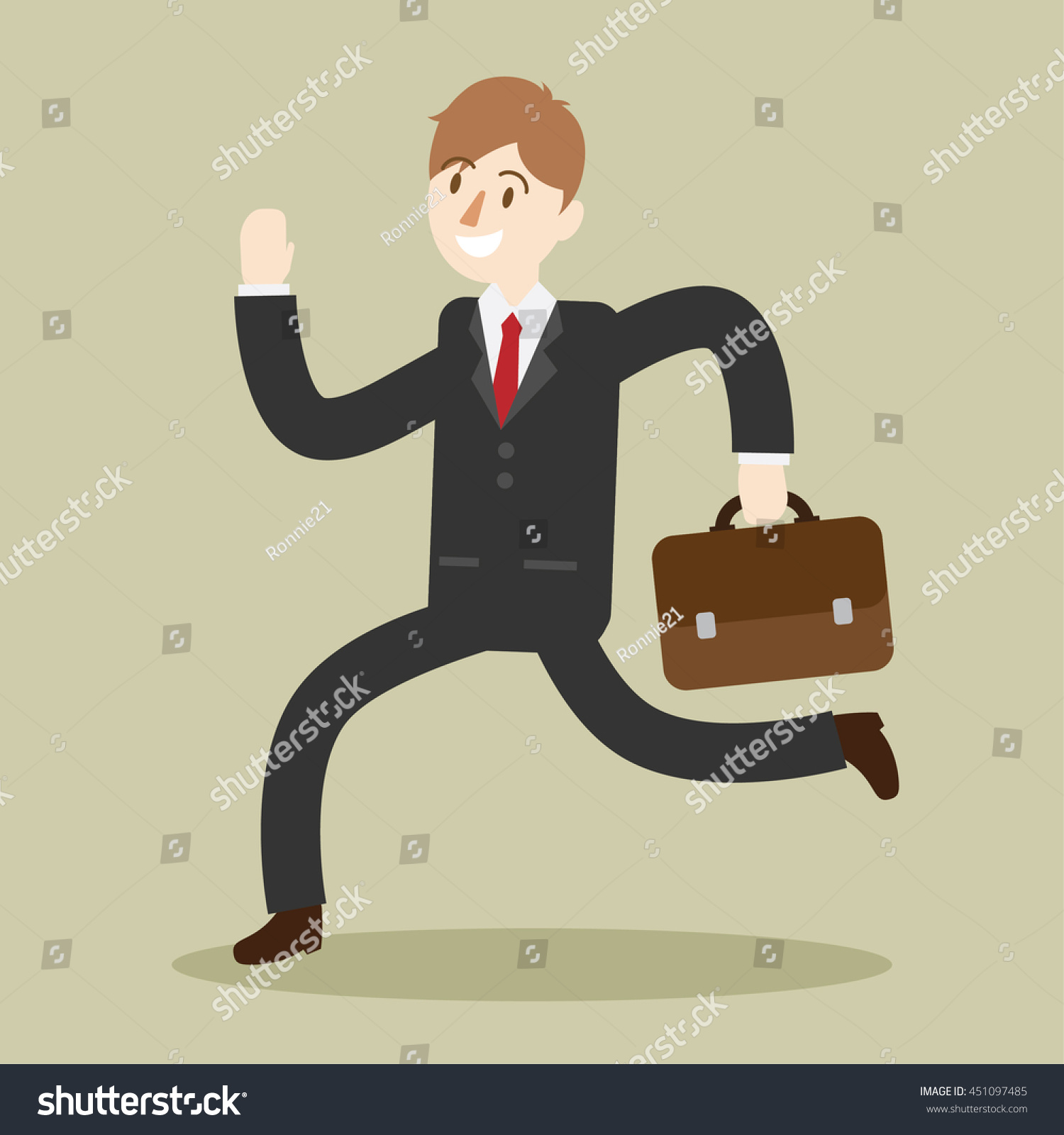 Diligent Business Man Go Work Happy Stock Vector Royalty Free