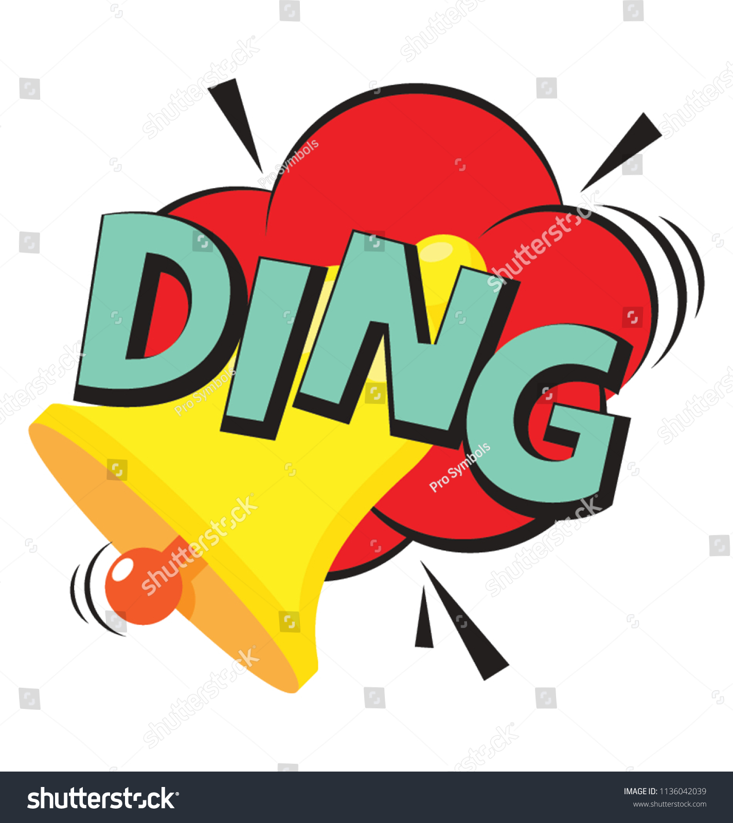 Ding Text Comic Bubble Represent Emotion Stock Vector (Royalty Free