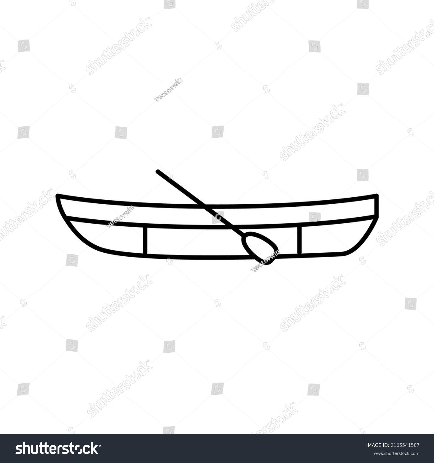 Dinghy Boat Line Icon Vector Dinghy Stock Vector (Royalty Free ...