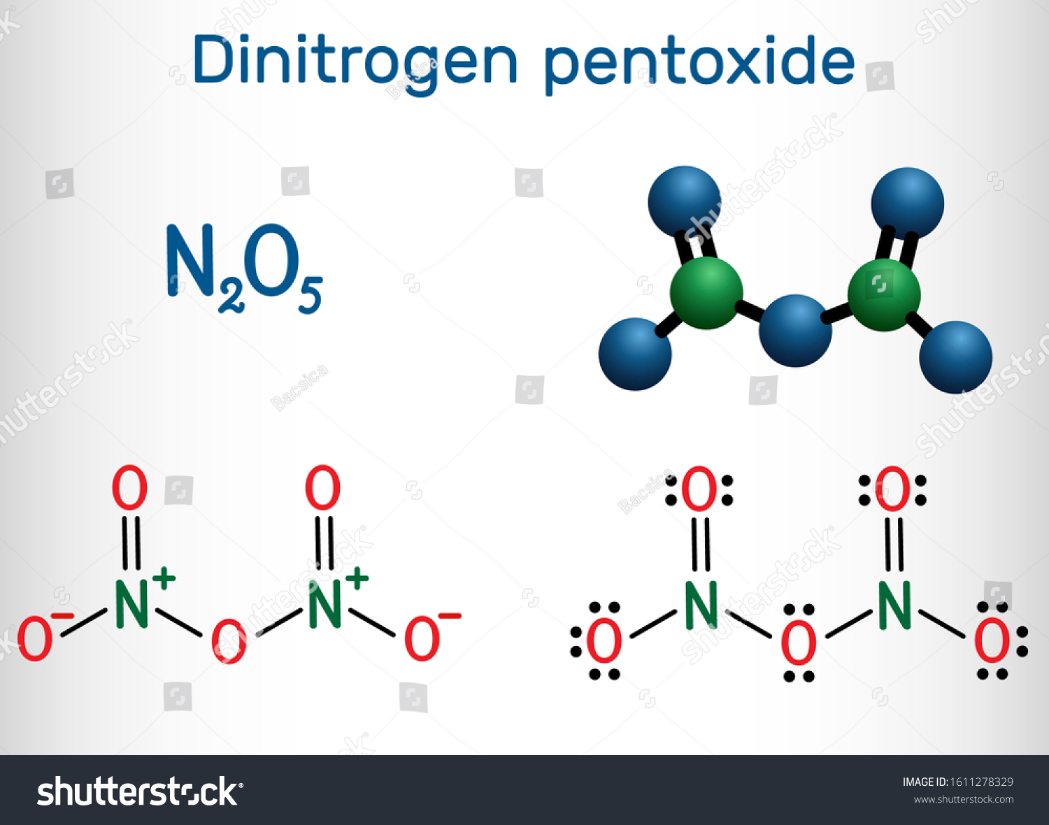 Dinitrogen Pentoxide N2o5 Molecule Structural Chemical Stock Vector Royalty Free 1611278329