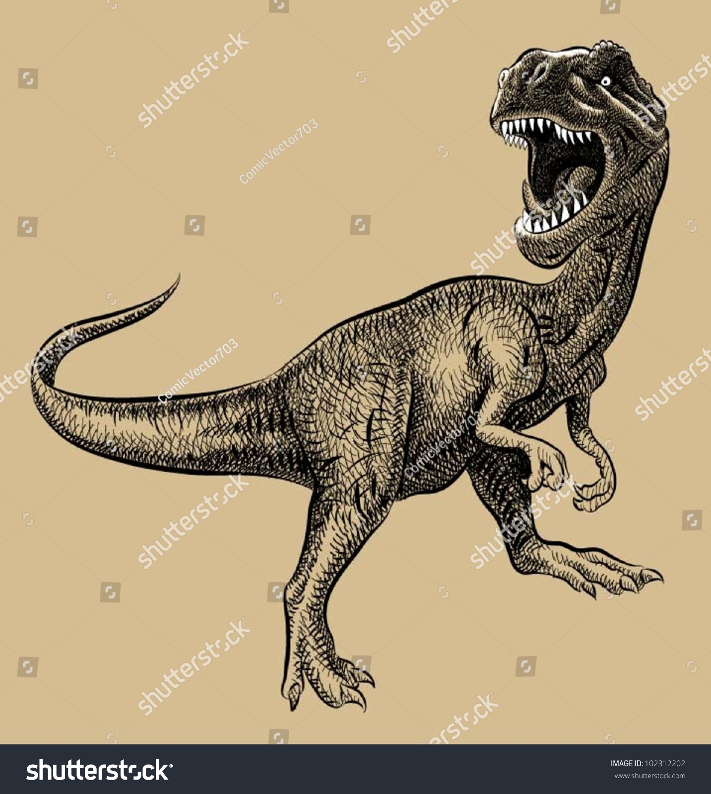 Line Art Dinosaur : Dinosaur artistic drawing animal spontaneous sketch stock