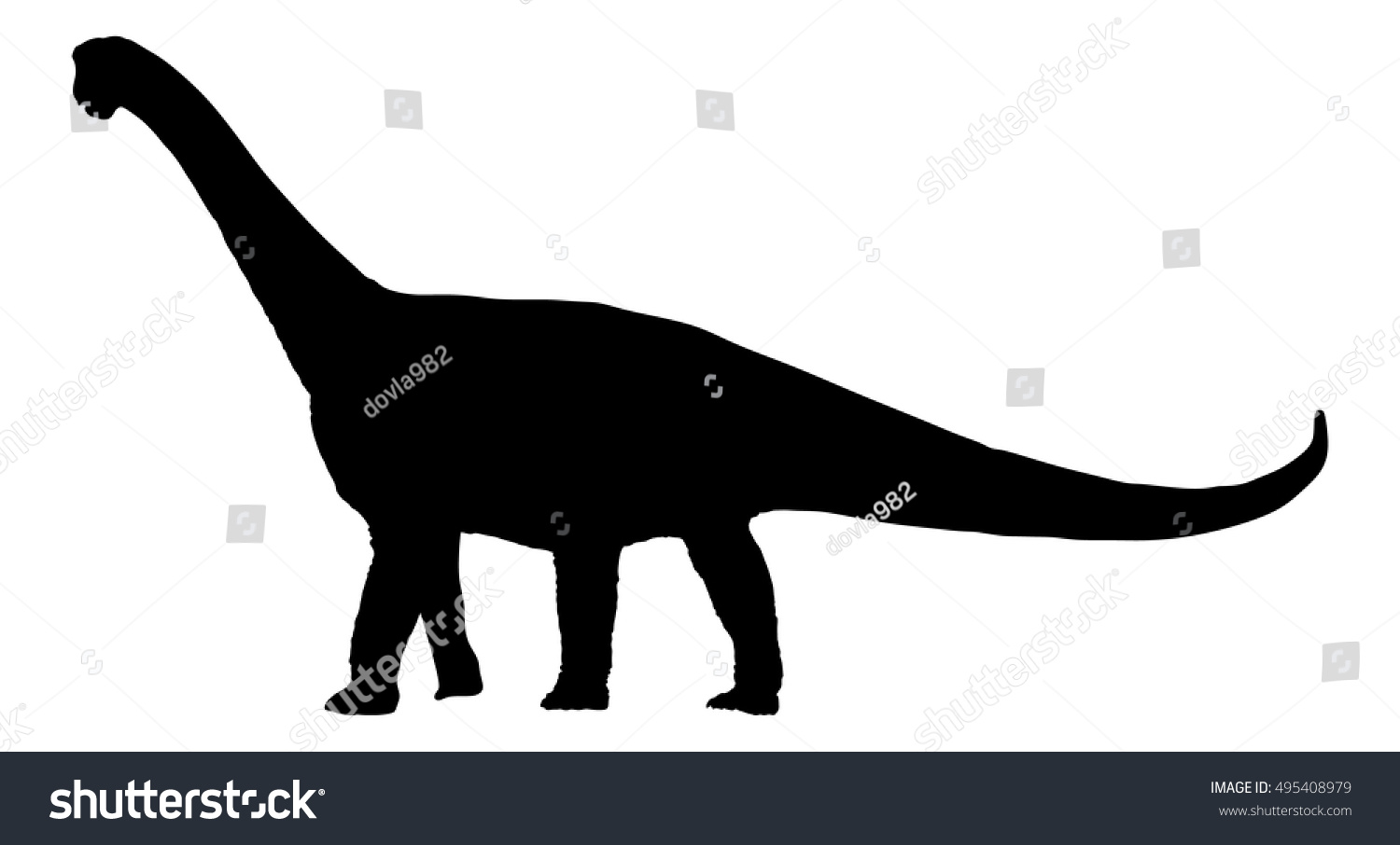 恐竜のブラキオサウルス ブロントサウルス 白い背景にディプロドックスベクターシルエットイラスト のベクター画像素材 ロイヤリティフリー