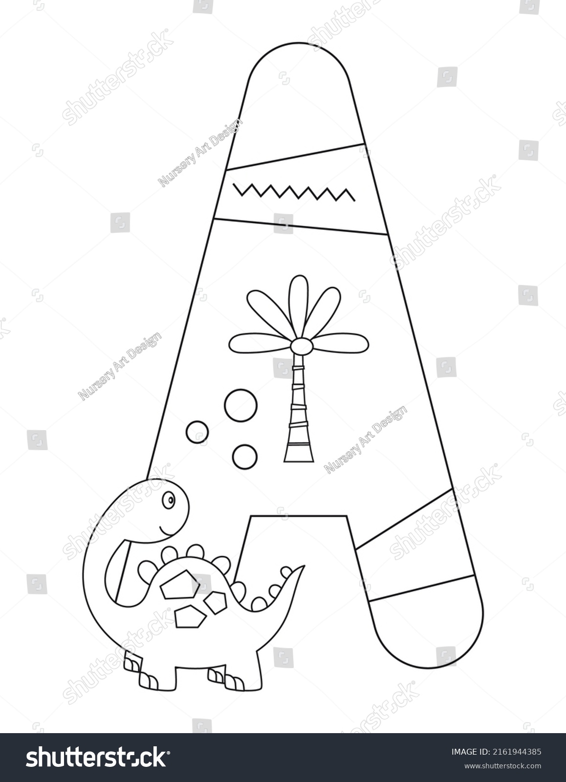 Dinosaur Alphabet Letters Coloring Pages