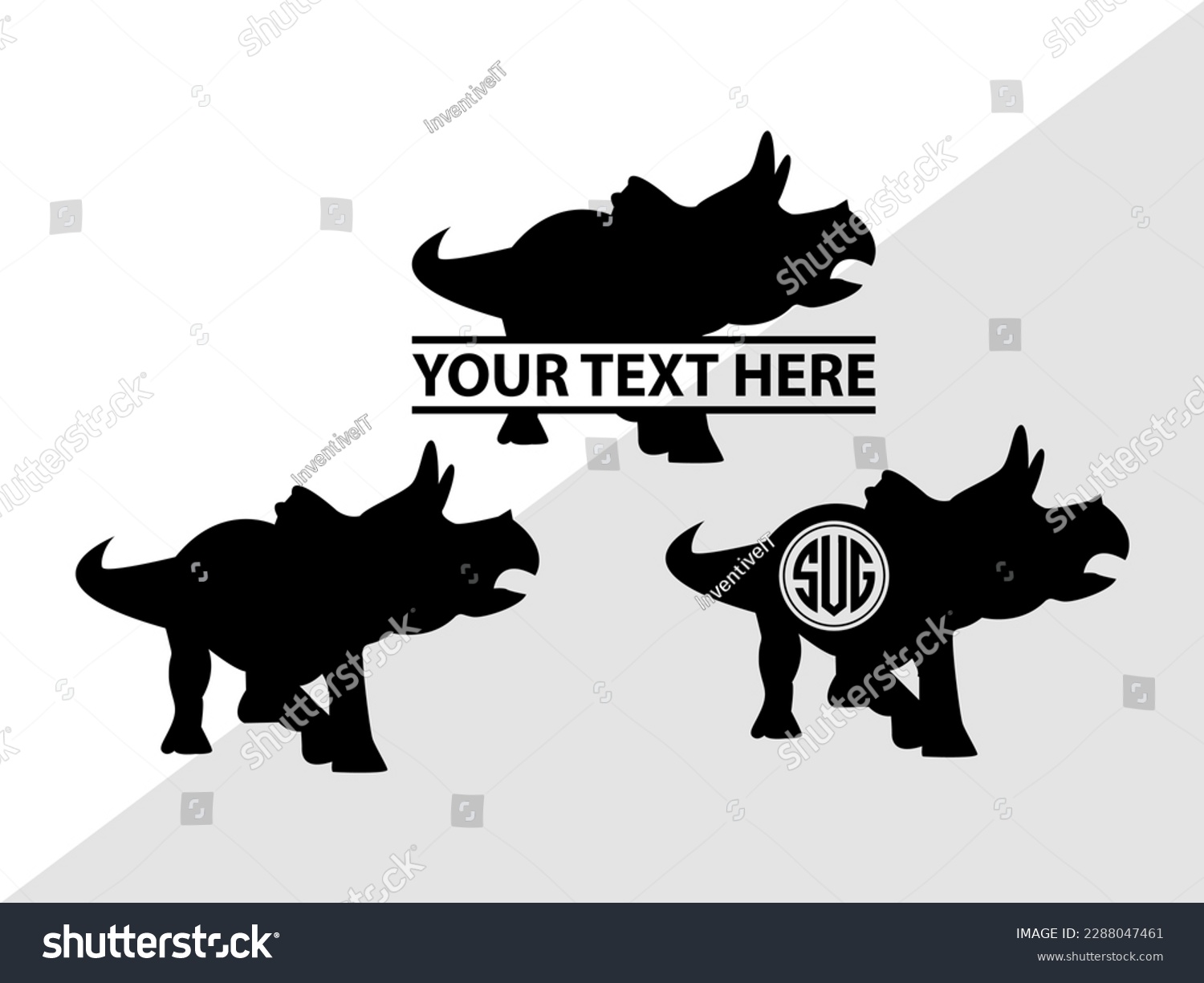 SVG of Dinosaur Monogram Vector Illustration Silhouette svg