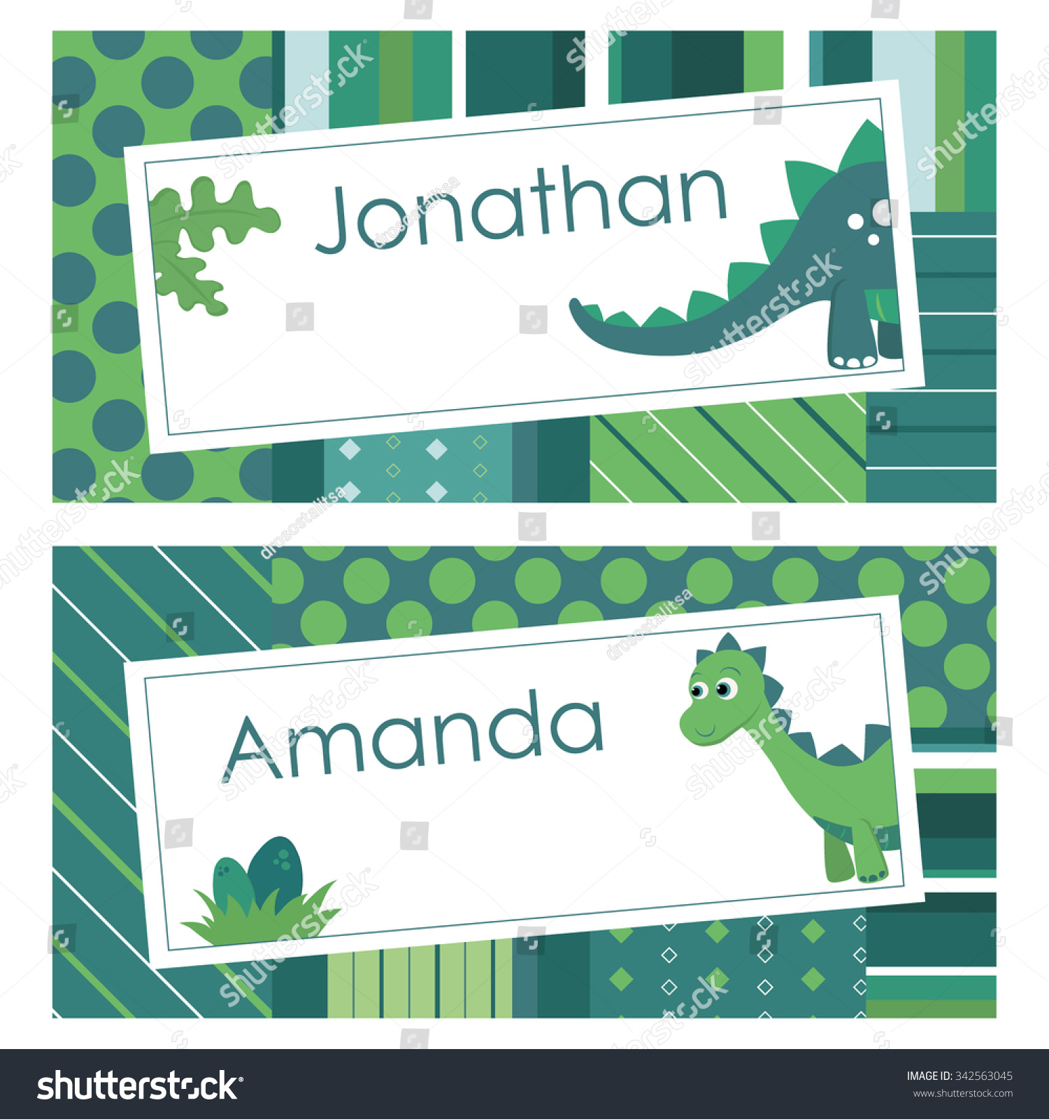 dinosaur name tags stock vector royalty free 342563045 shutterstock