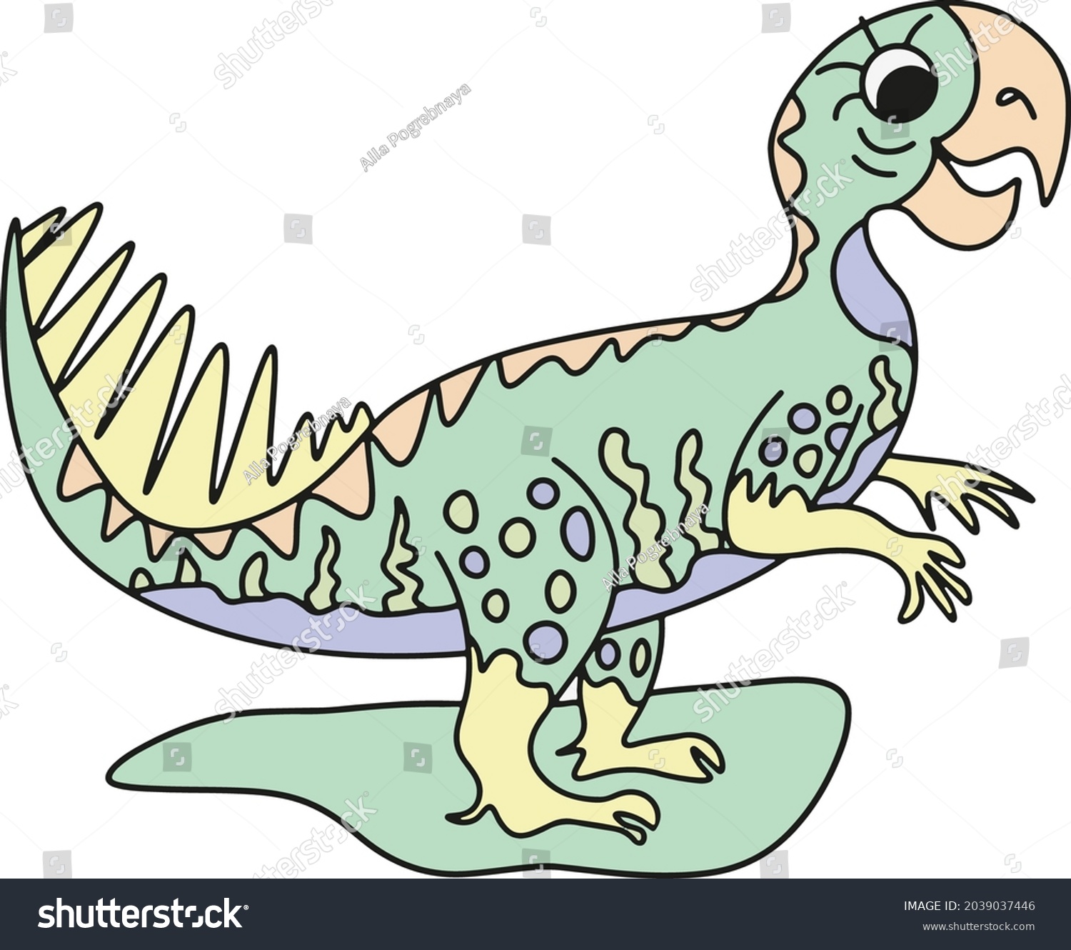 Dinosaur Psittacosaurus Very Cute Kind Funny Stock Vector (Royalty Free ...