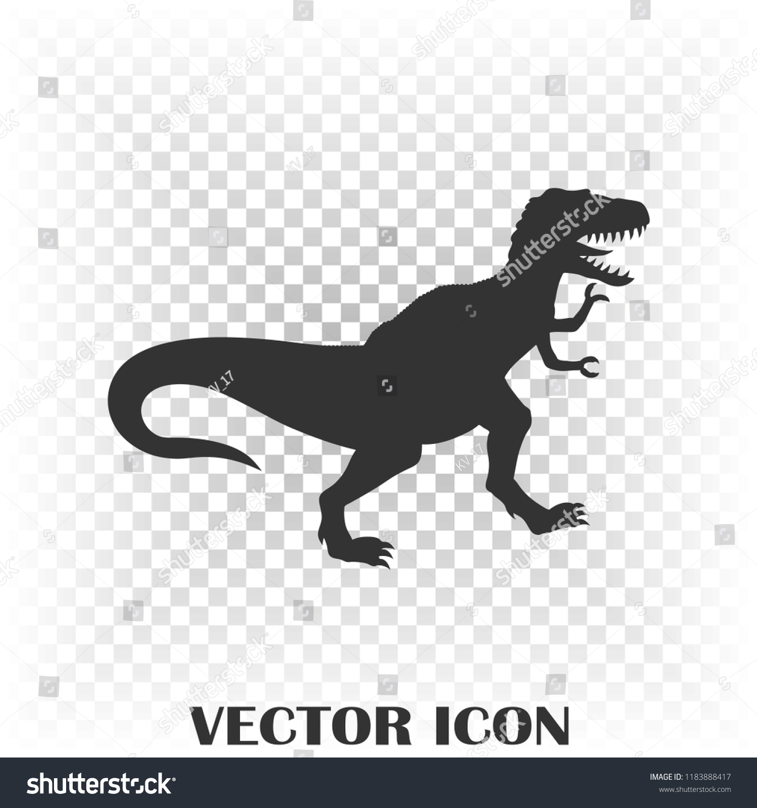 Dinosaur Trex Silhouettes Set Vector Illustration Stock Vector (Royalty ...