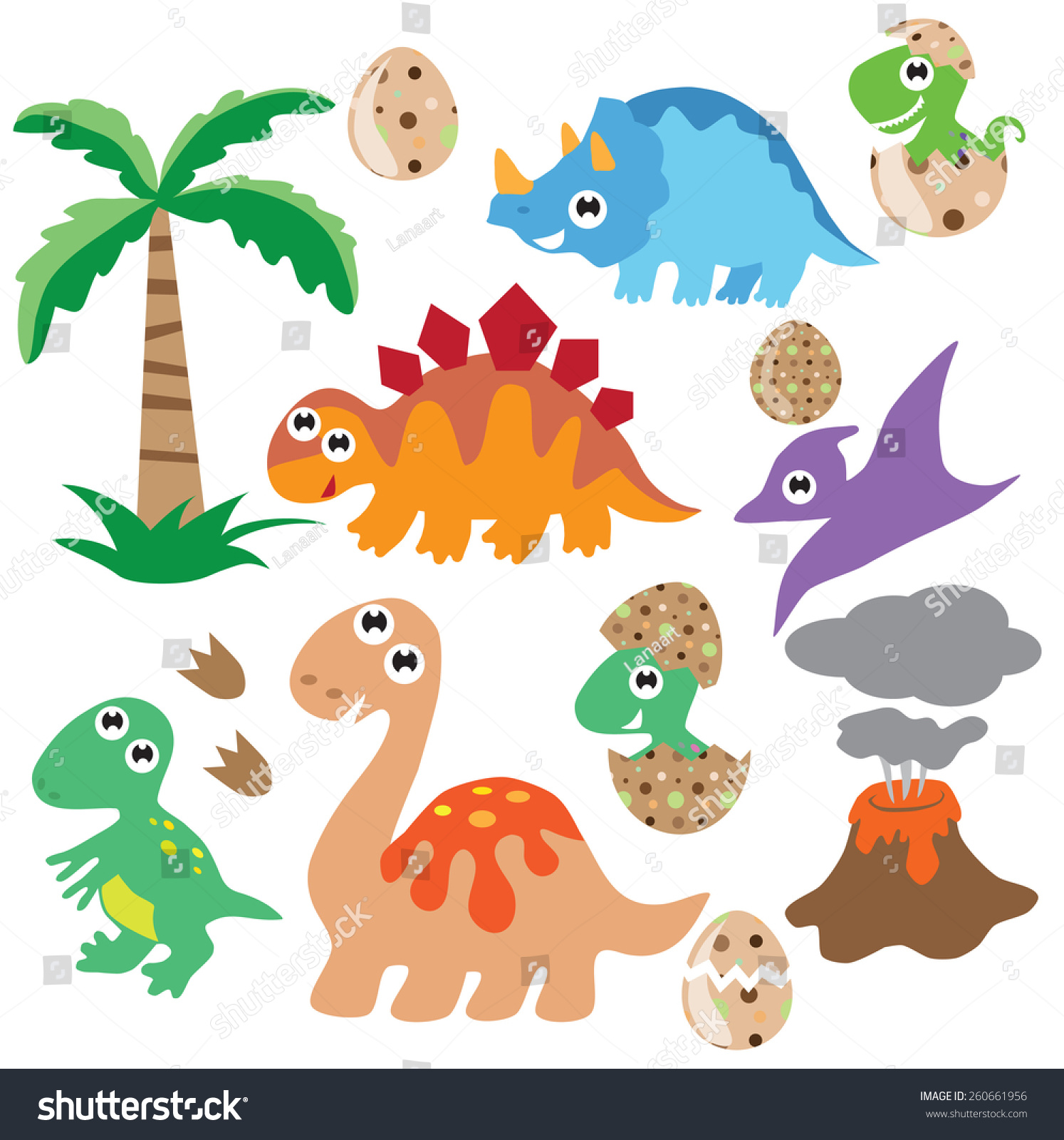 Dinosaur Vector Illustration - 260661956 : Shutterstock