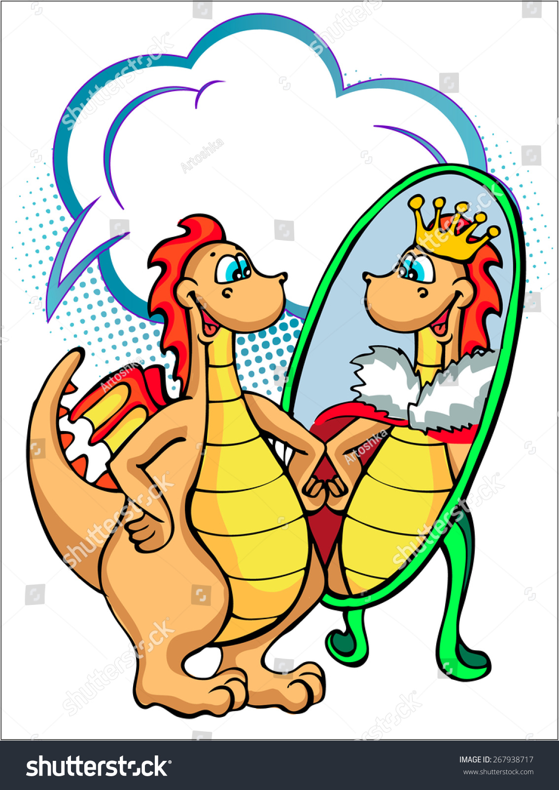 dinosaur-good-selfesteem-looks-mirror-stock-vector-267938717-shutterstock