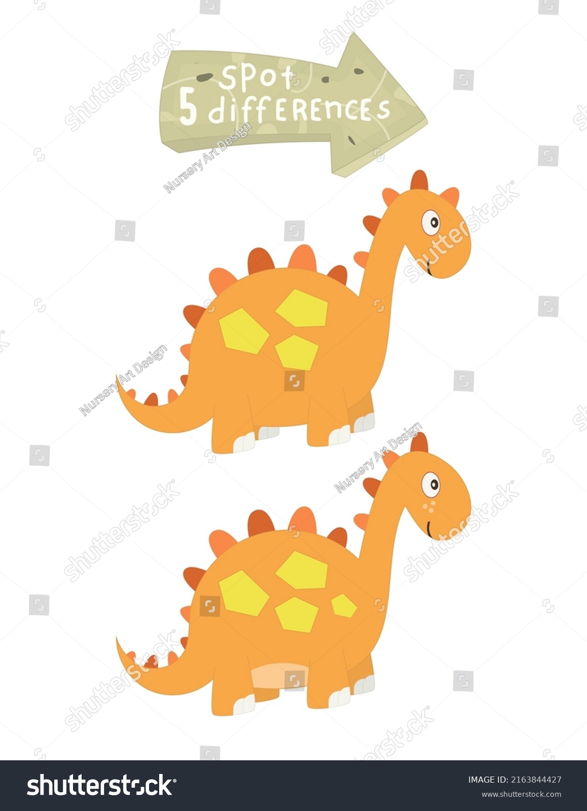 Dinosaurs Games Activities Kids Spot 5 Stock Vector (Royalty Free ...
