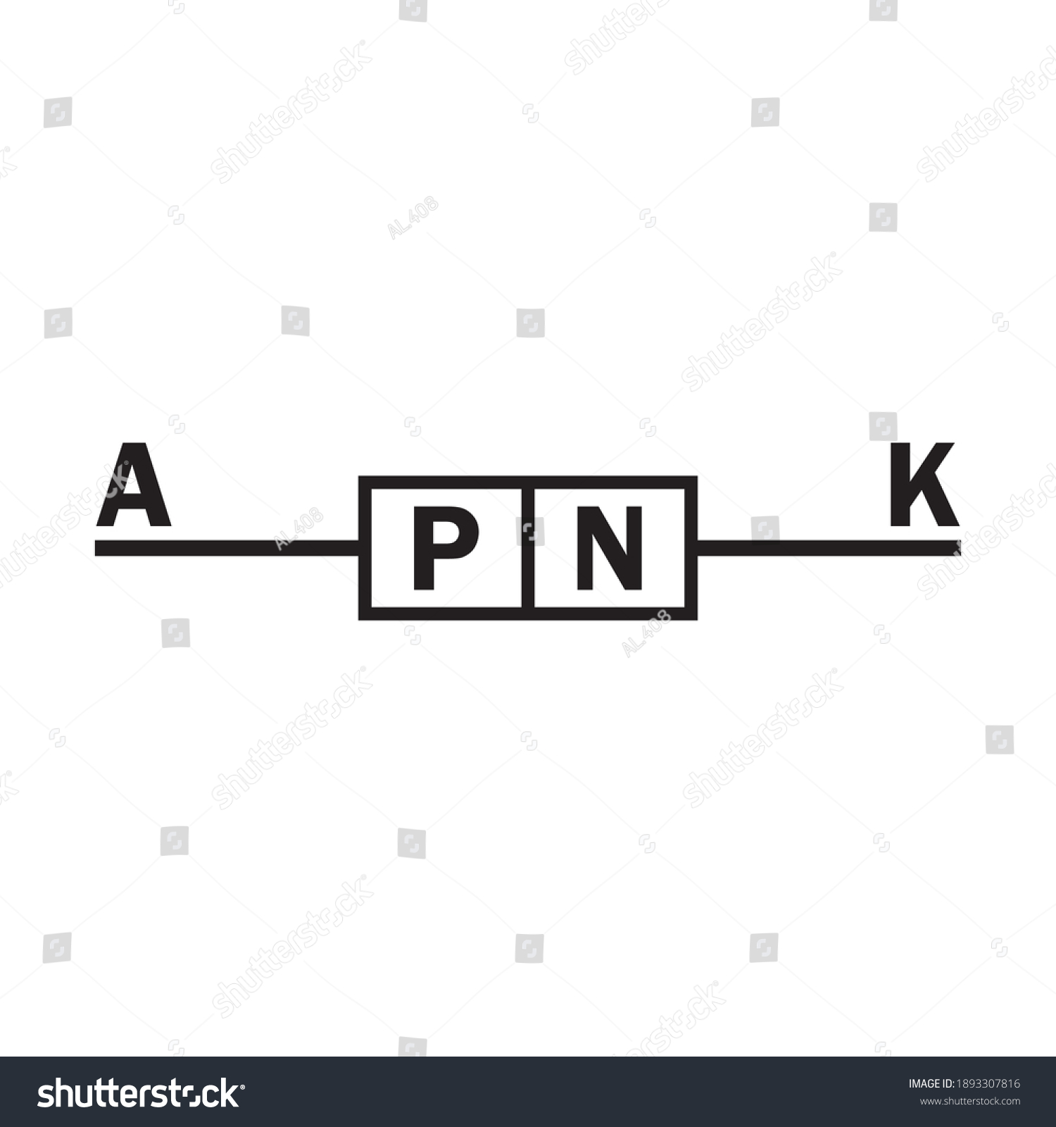 Diode Symbol Terminal Symbol Anode K Stock Vector (Royalty Free