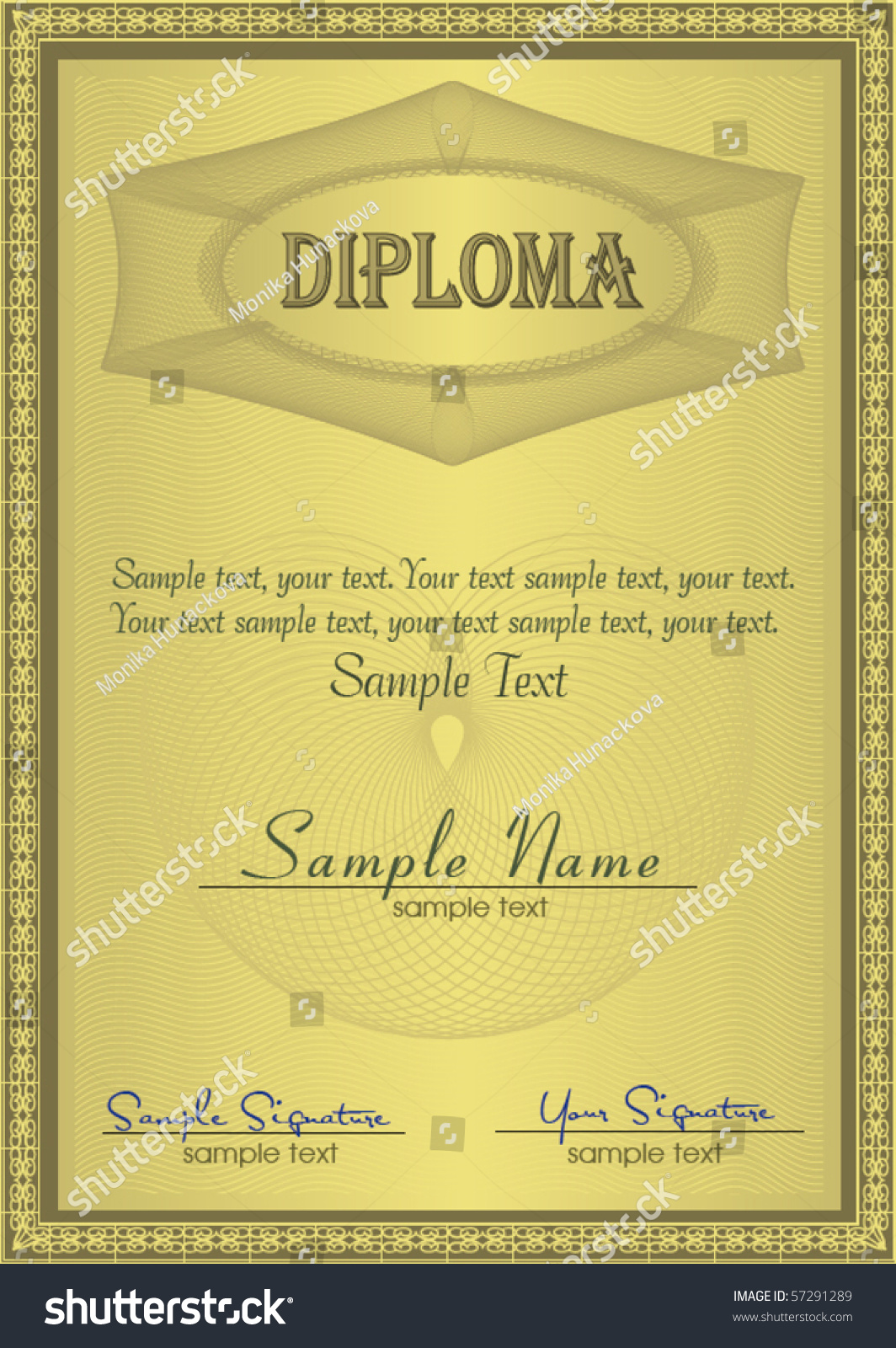 Vektor Stok Diploma Vector Other Certificates Diplomas My Tanpa Royalti Shutterstock