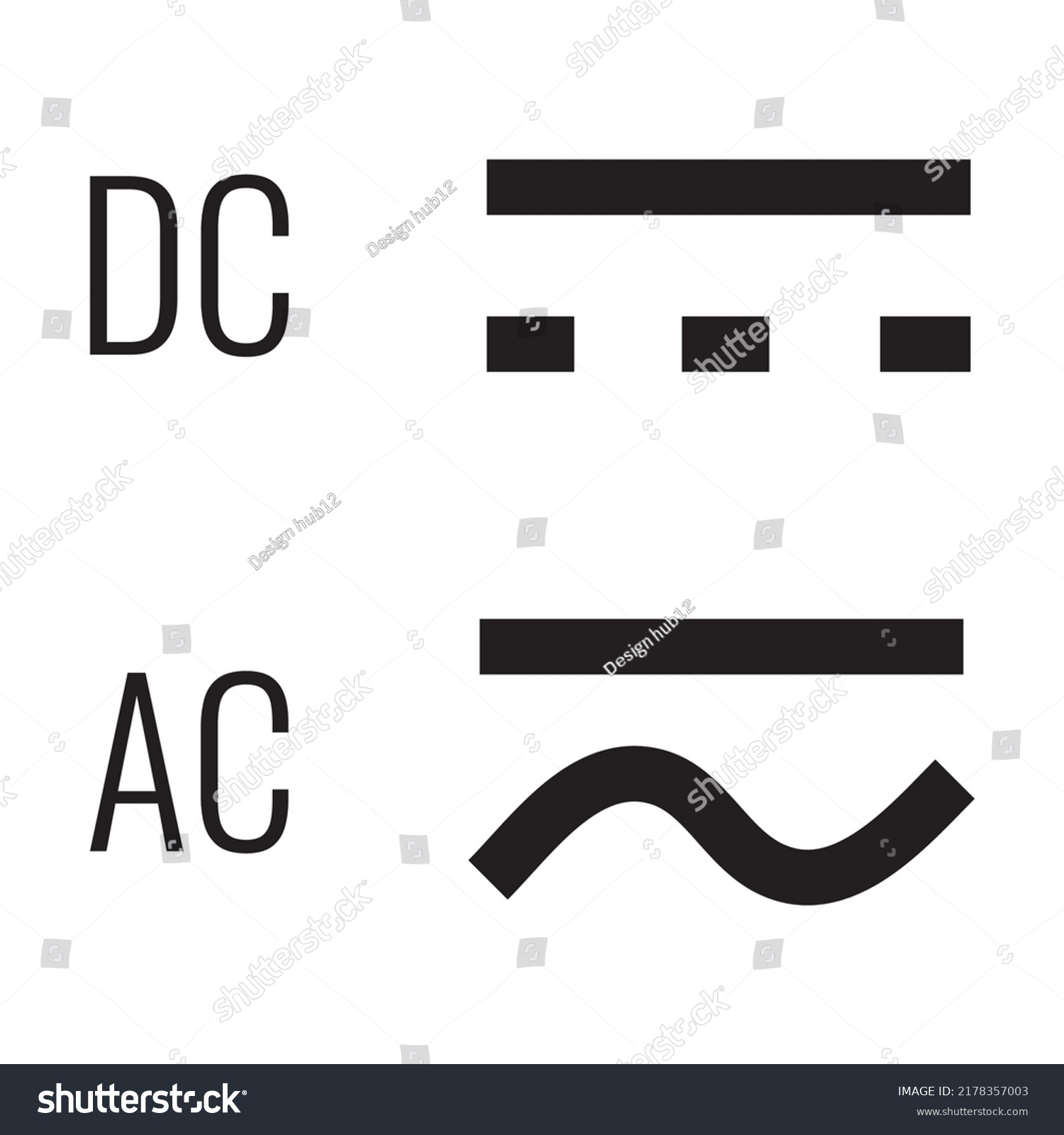 Direct Alternating Current Dc Ac Symbol Stock Vector (Royalty Free ...