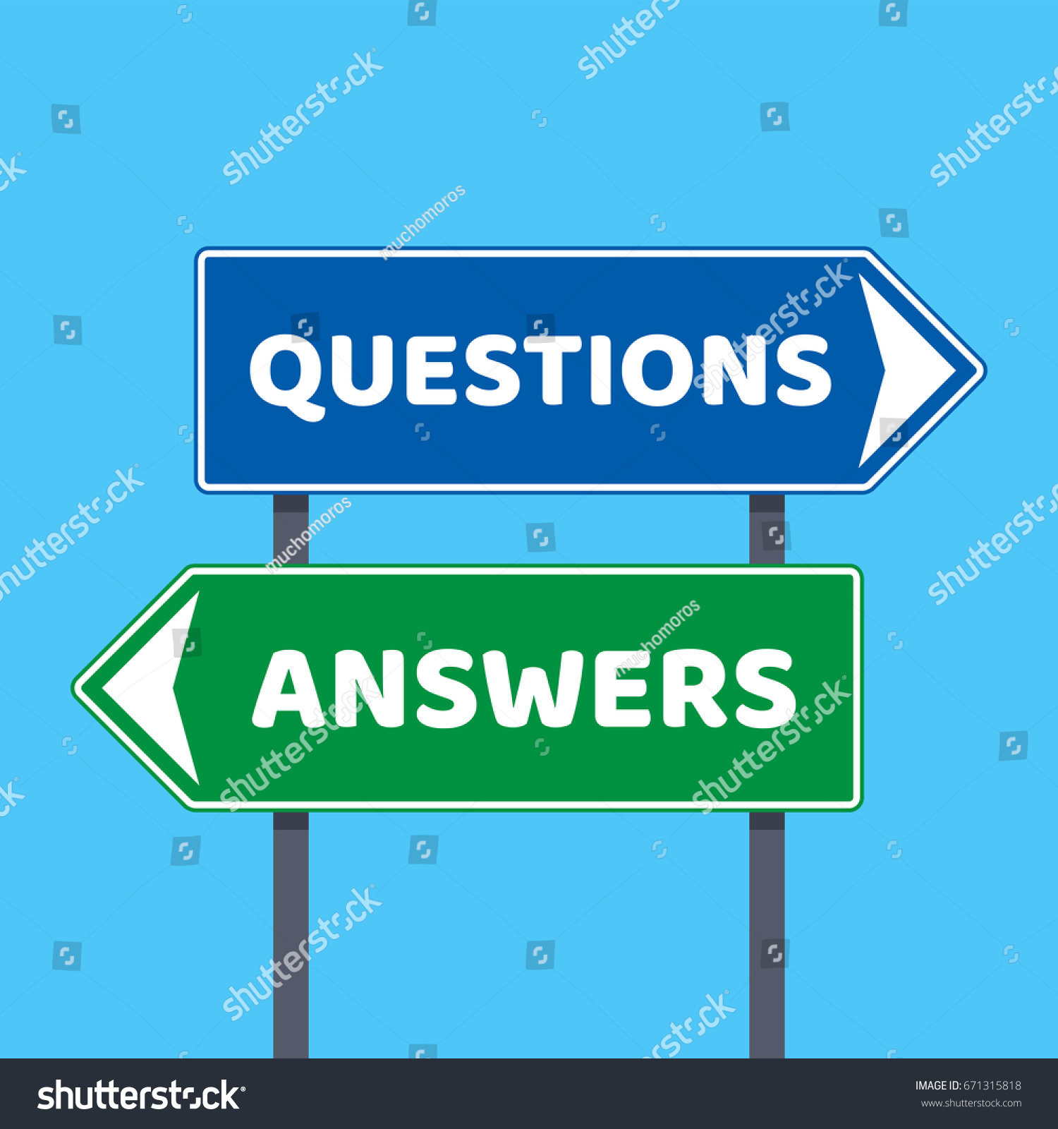 Directional Road Signs Questions Answers Stock Vector (Royalty Free