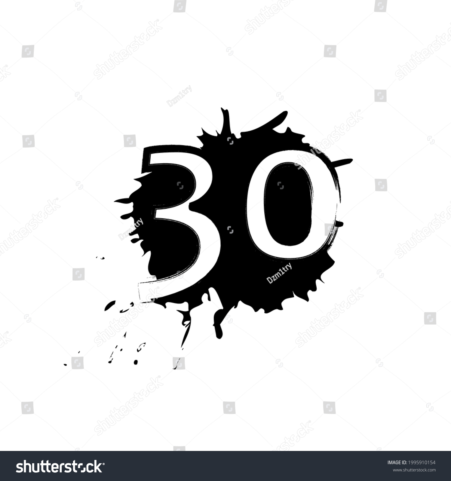 SVG of Dirty 30 blot icon. Clipart image isolated on white background. svg